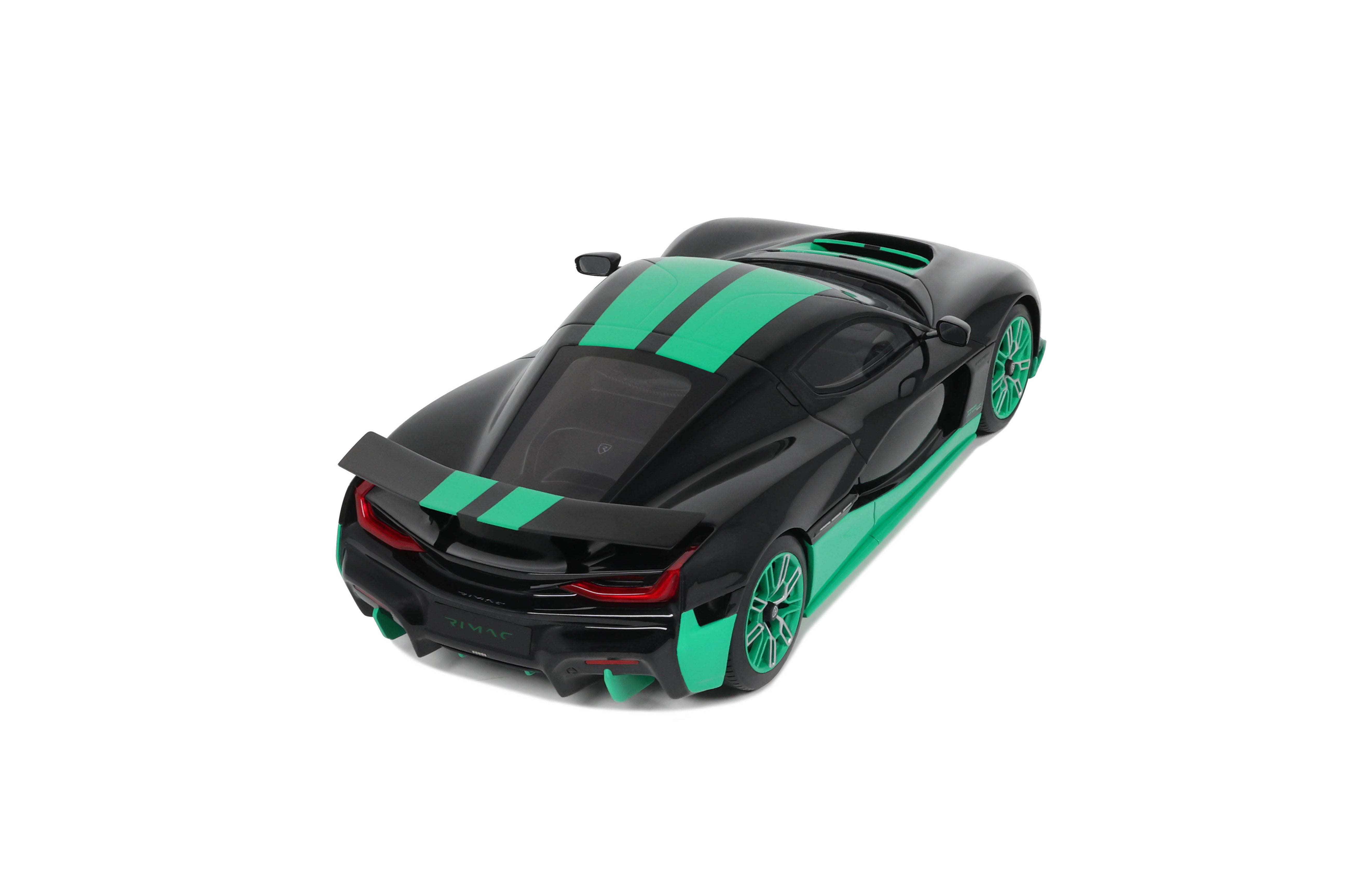GT Spirit 1:18 Scale Resin Model - 2023 Rimac Nevera Record, Black/Green - GT916