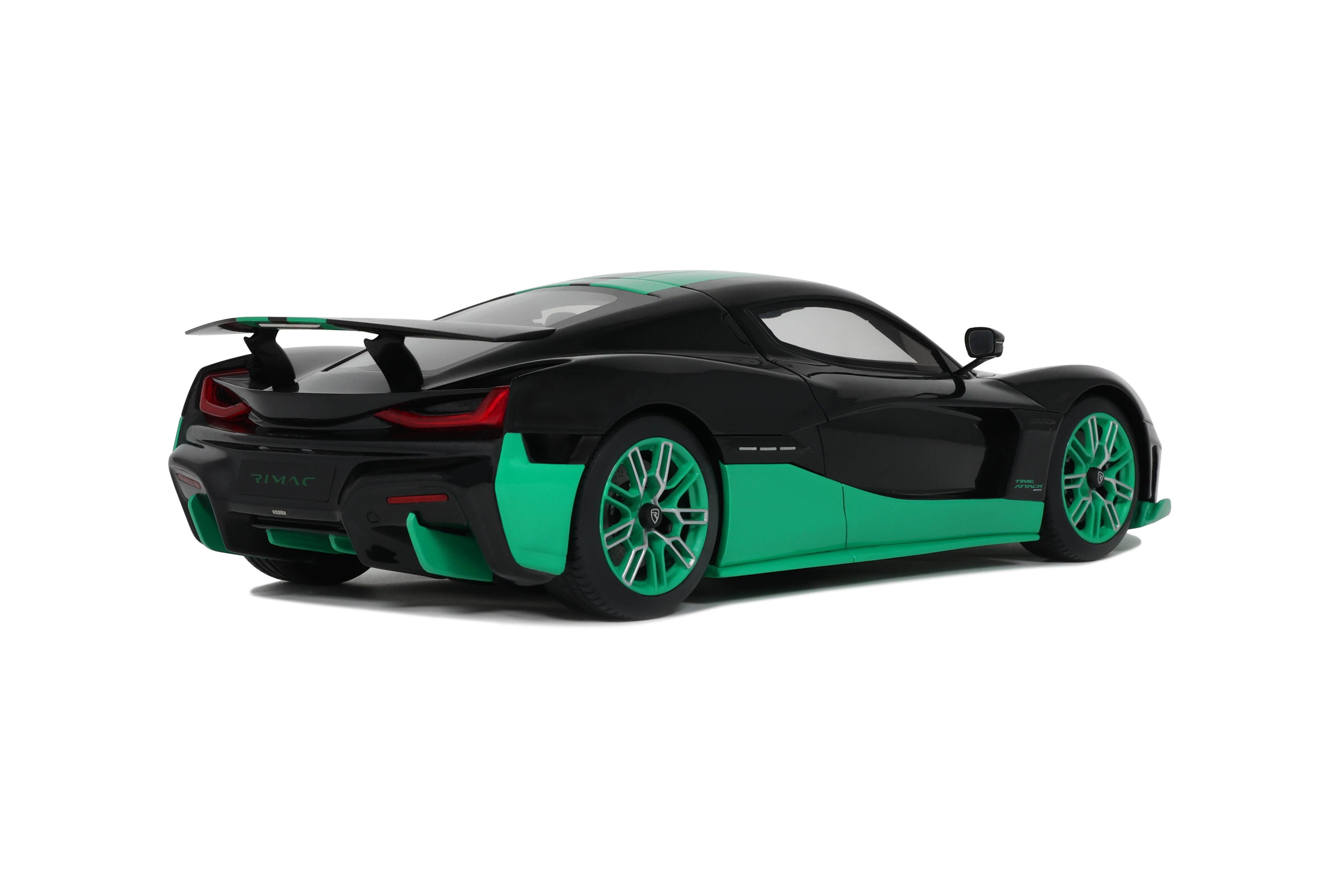 GT Spirit 1:18 Scale Resin Model - 2023 Rimac Nevera Record, Black/Green - GT916