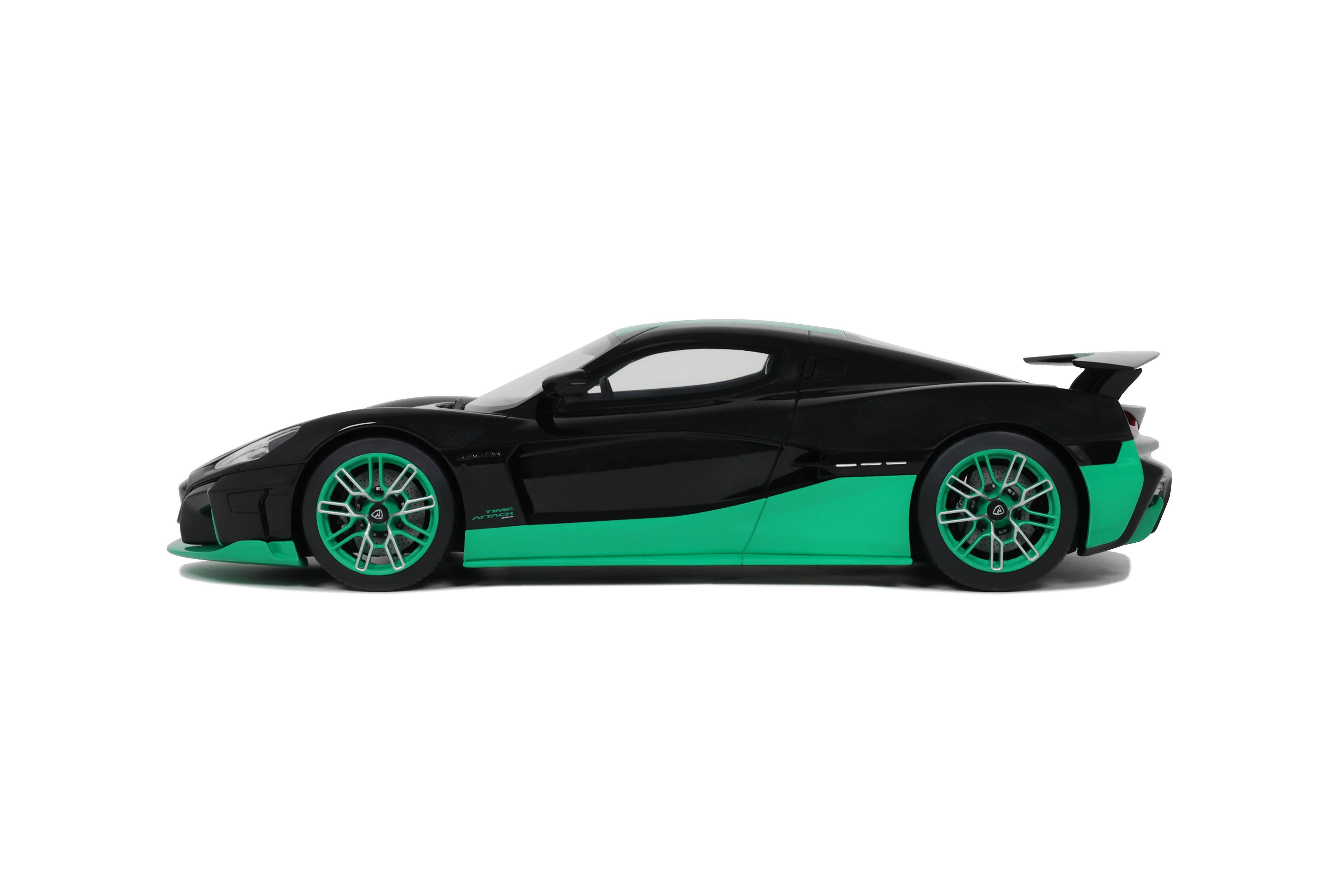 GT Spirit 1:18 Scale Resin Model - 2023 Rimac Nevera Record, Black/Green - GT916