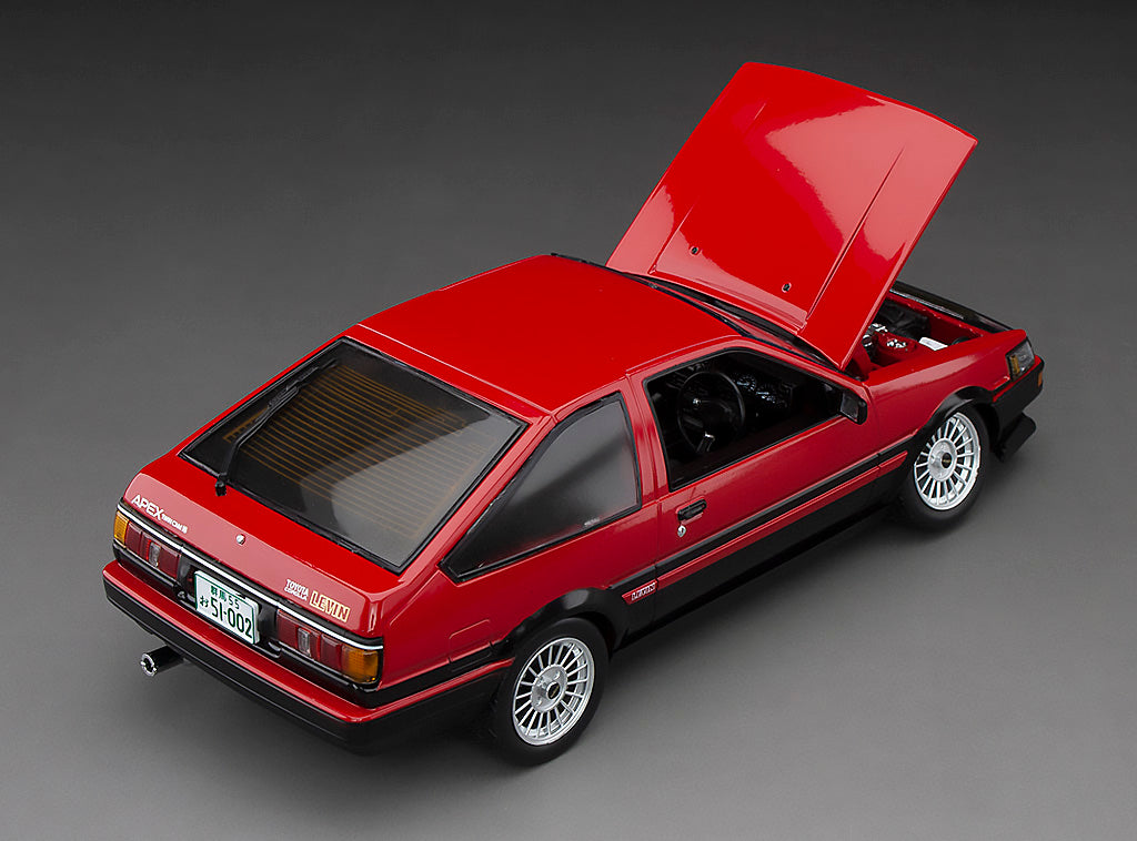 Sunstar 1:24 Scale Diecast 51002, 1985 Toyota Corolla Levin (AE86) – Red/Black