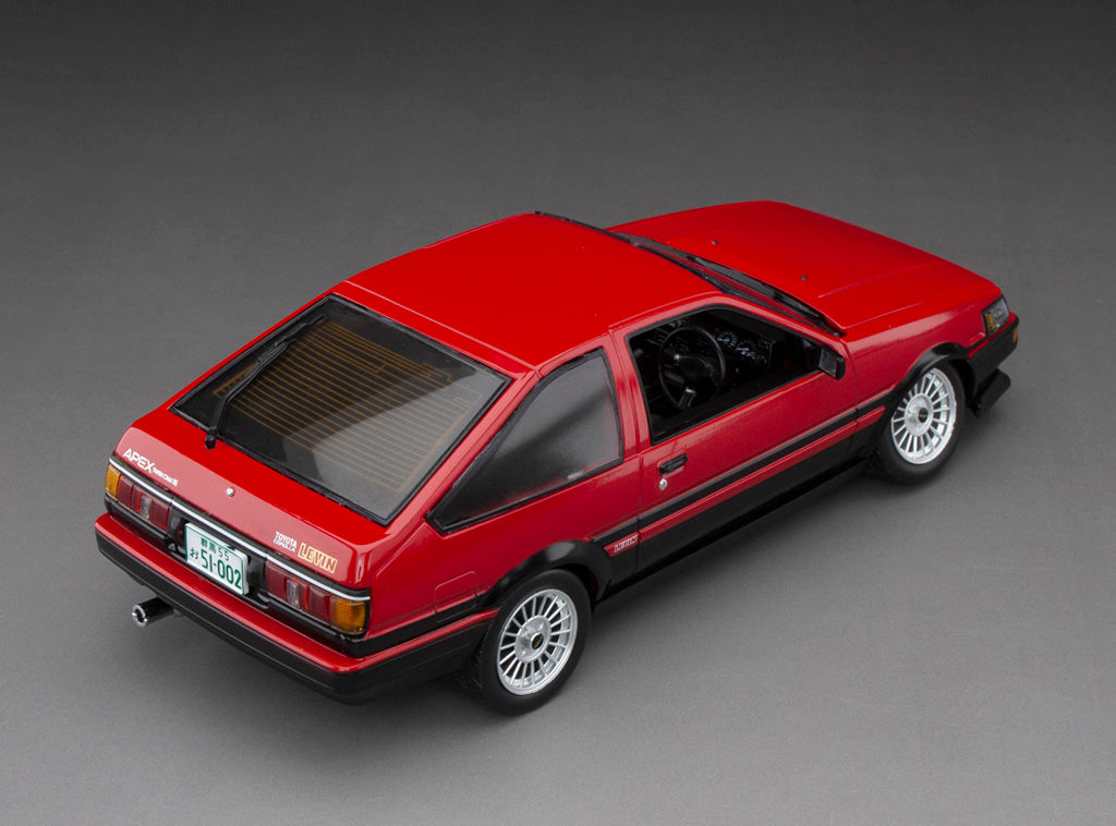 Sunstar 1:24 Scale Diecast 51002, 1985 Toyota Corolla Levin (AE86) – Red/Black