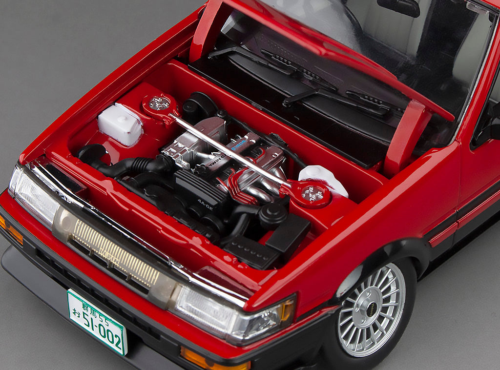 Sunstar 1:24 Scale Diecast 51002, 1985 Toyota Corolla Levin (AE86) – Red/Black