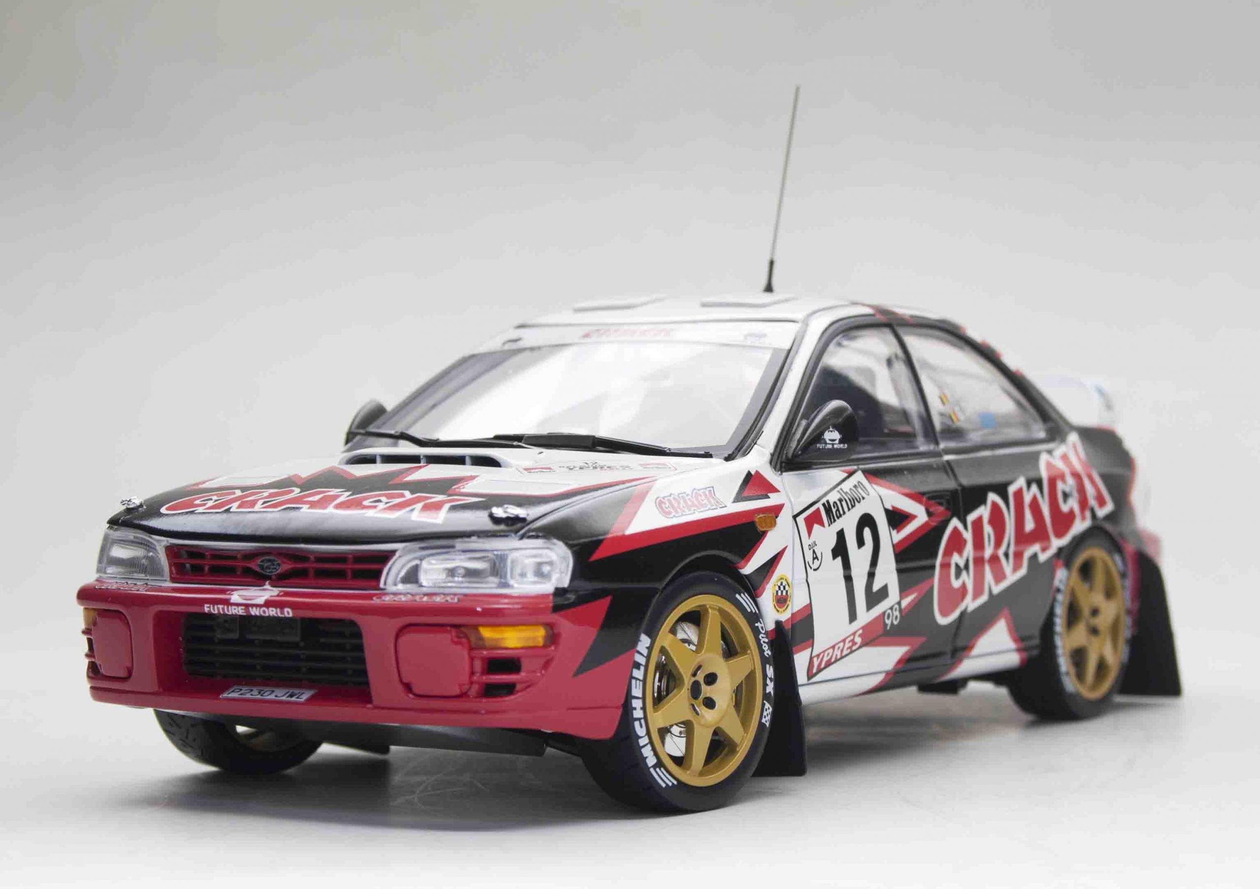 Sunstar 1:18 Scale Diecast 5515 Subaru Impreza 555 #12 Belgium Crack Rally 1998
