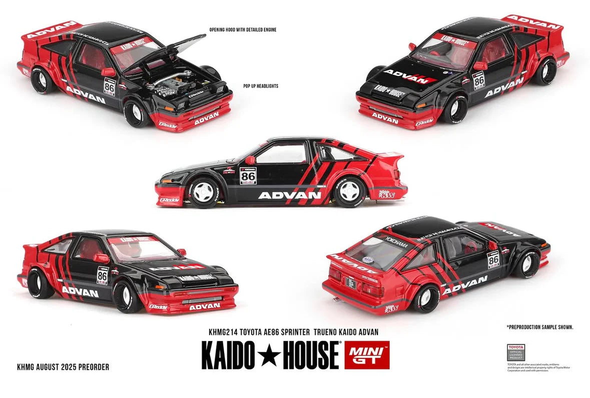 Mini GT 1:64 Kaido House - TOYOTA AE86 SPRINTER TRUENO KAIDO ADVAN - K