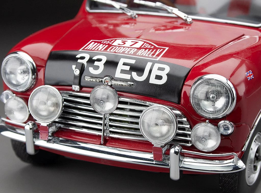 SUNSTAR 1:12 Scale Mini Cooper S #37 Hopkins/Liddon - Winner Rally Monaco 1964 in Red - 5326/ 5321T