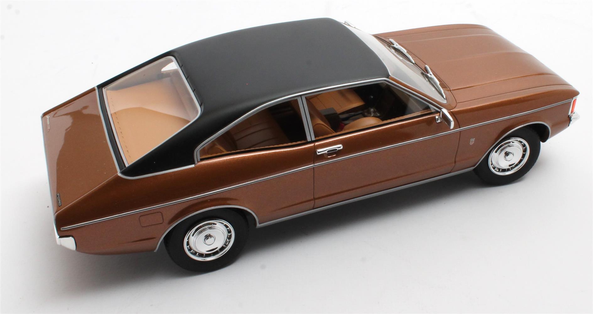 CULT 1:18 Scale Model 1972 Ford Granada Mk1 Coupe (Coke Bottle Shape) - Metallic Brown CML128-1