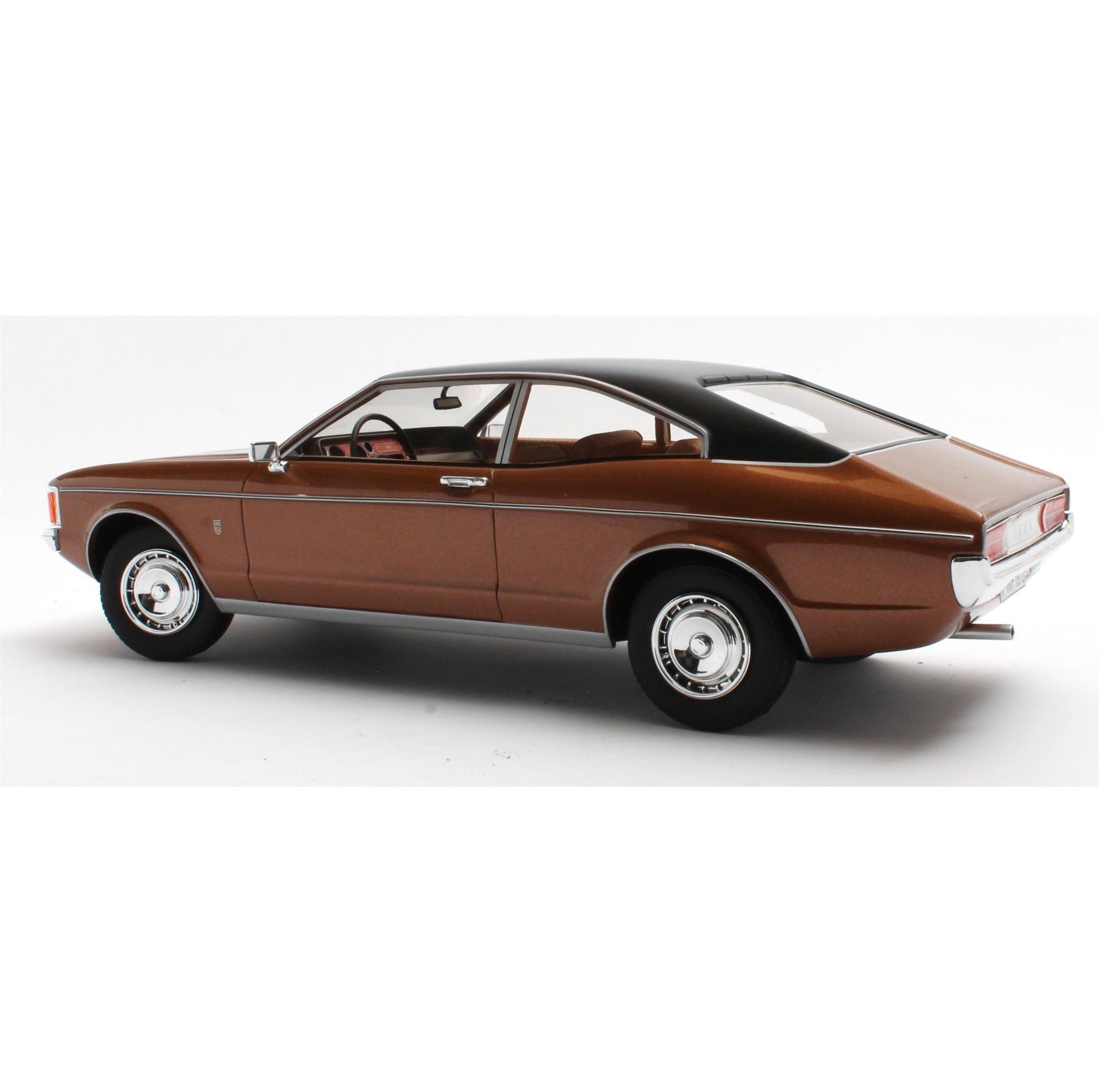 CULT 1:18 Scale Model 1972 Ford Granada Mk1 Coupe (Coke Bottle Shape) - Metallic Brown CML128-1