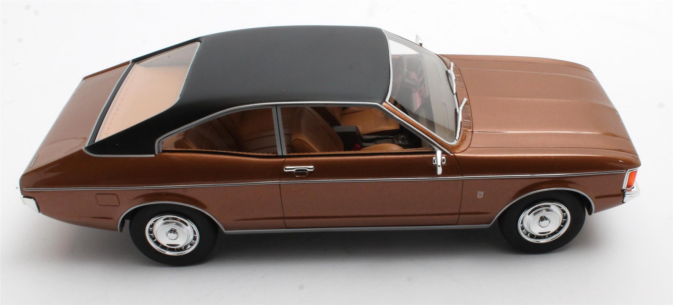 CULT 1:18 Scale Model 1972 Ford Granada Mk1 Coupe (Coke Bottle Shape) - Metallic Brown CML128-1