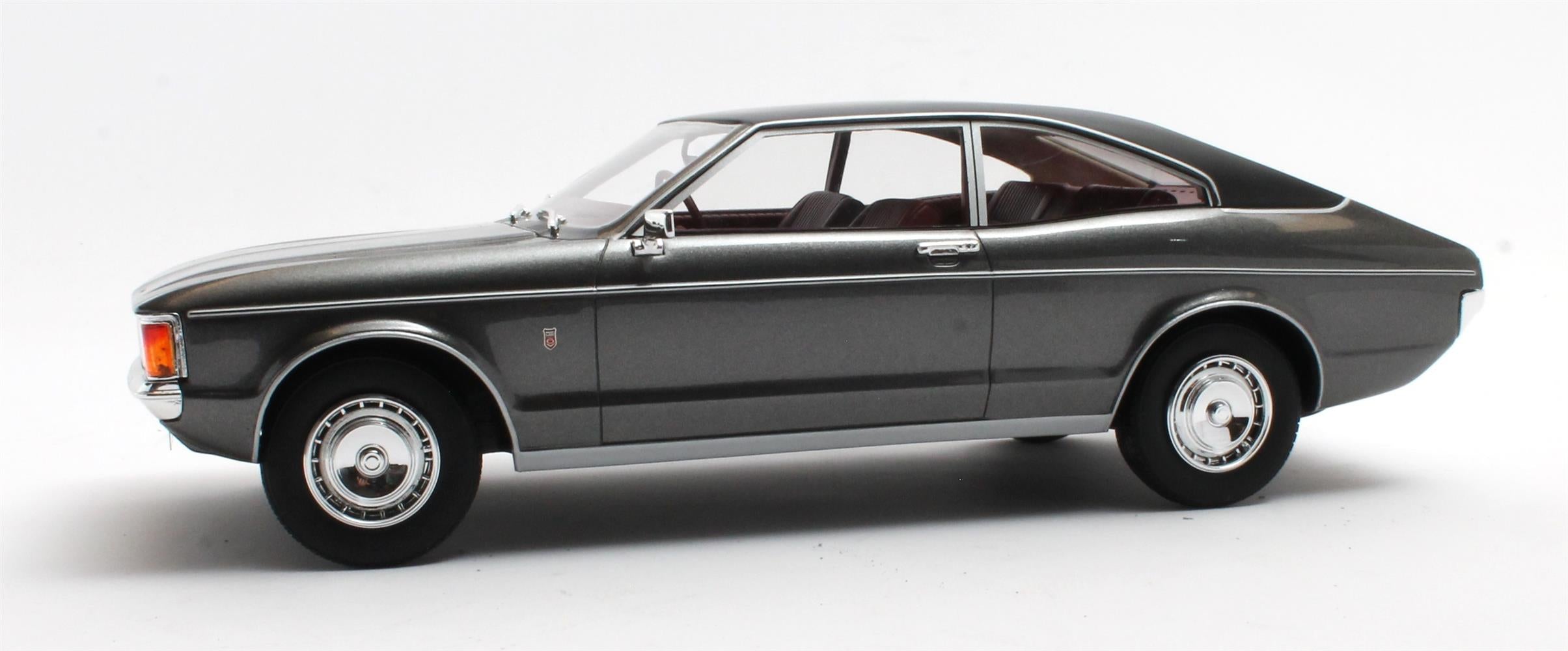 CULT 1:18 Scale Model 1972 Ford Granada Mk1 Coupe (Coke Bottle Shape) - Metallic Grey CML128-3