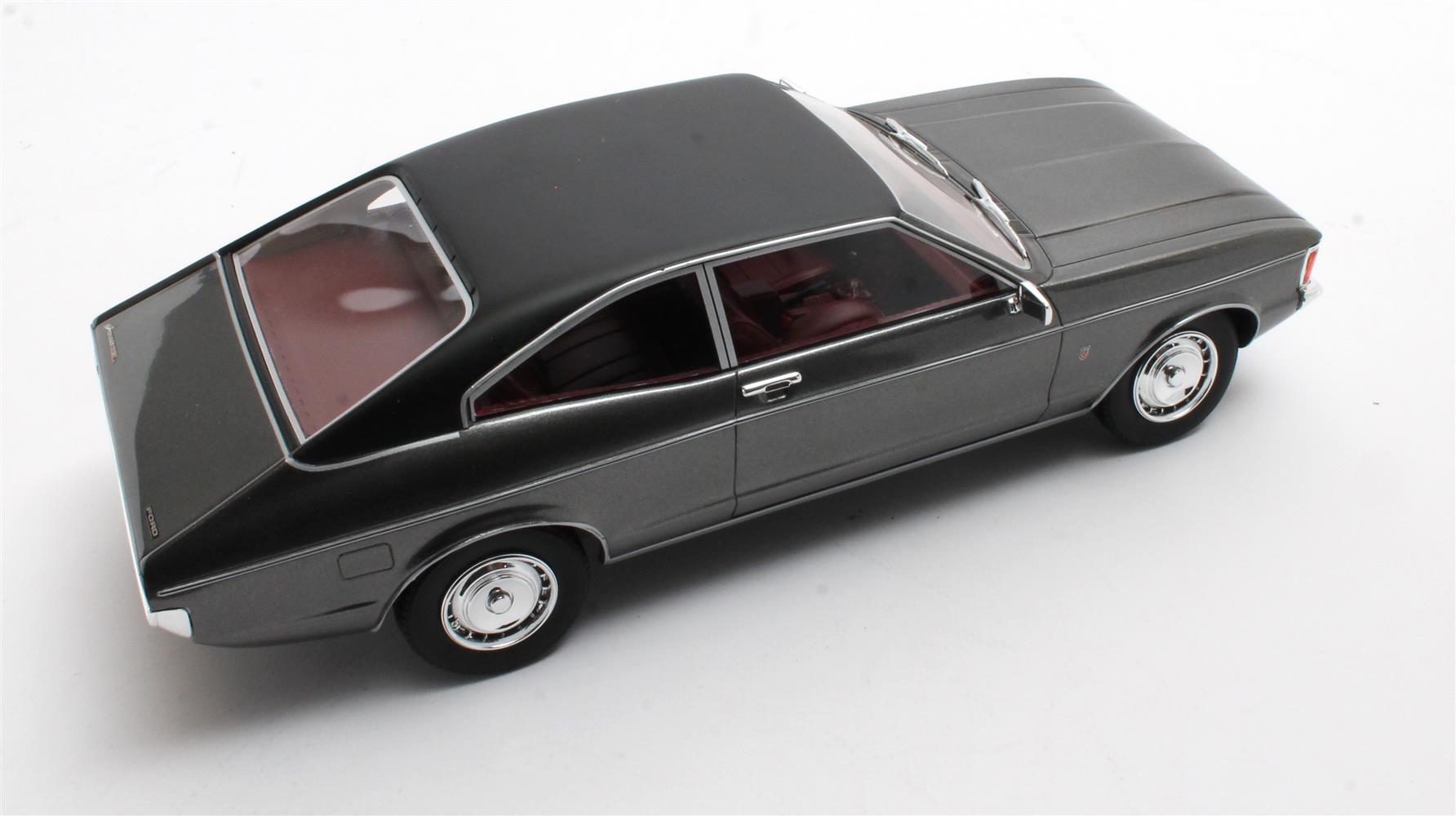 CULT 1:18 Scale Model 1972 Ford Granada Mk1 Coupe (Coke Bottle Shape) - Metallic Grey CML128-3