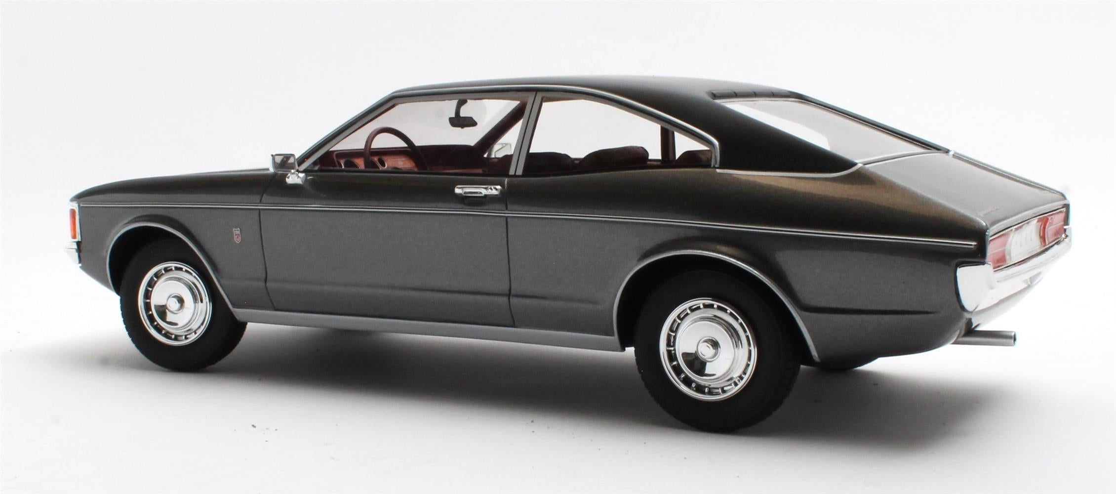 CULT 1:18 Scale Model 1972 Ford Granada Mk1 Coupe (Coke Bottle Shape) - Metallic Grey CML128-3