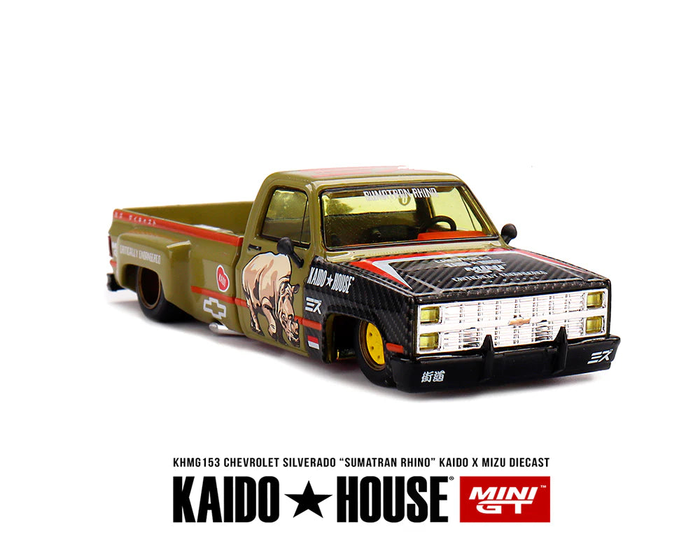 Mini GT 1:64 Kaido House 1980 Chevrolet Silverado Pick Up Sumatran Rhino - KHMG153