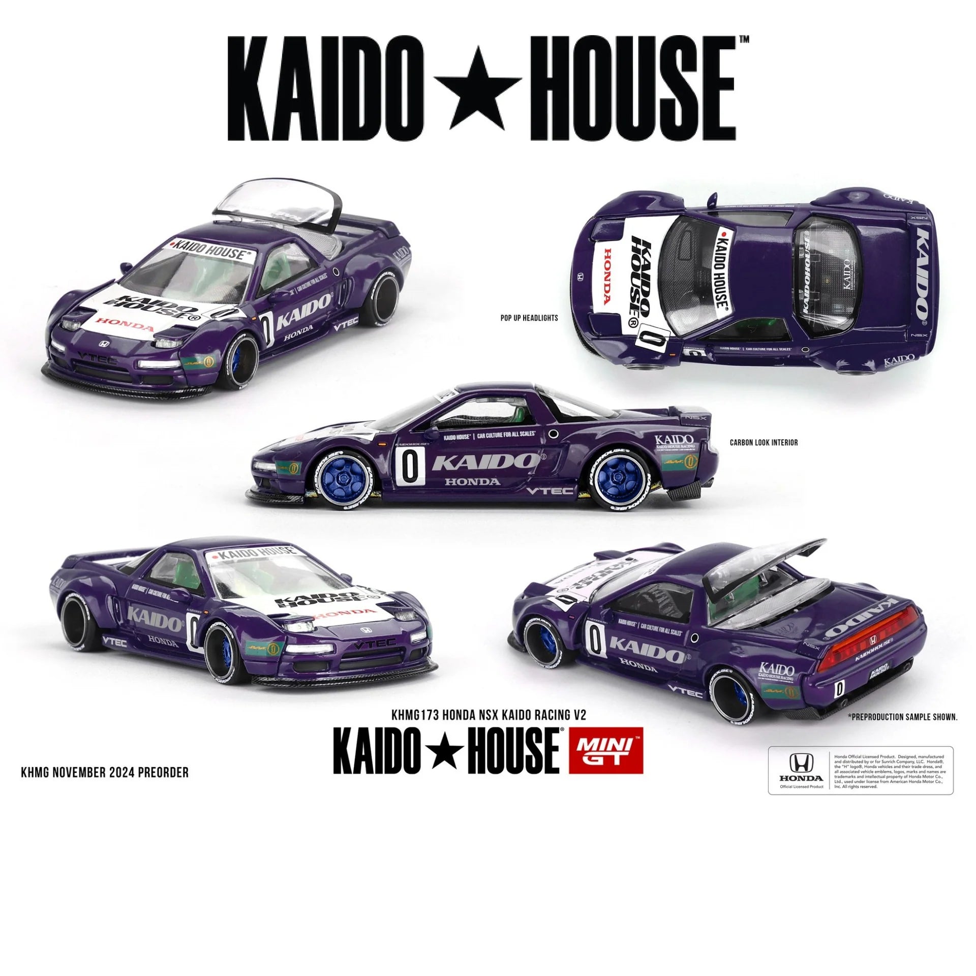 Mini Gt Kaido House 1:64 Honda NSX Kaido Racing V2, Purple - KHMG173