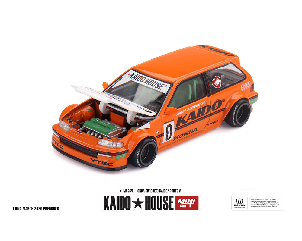 Mini GT 1:64 Kaido House - HONDA CIVIC (EF) KAIDO SPORTS V, Orange - KHMG265