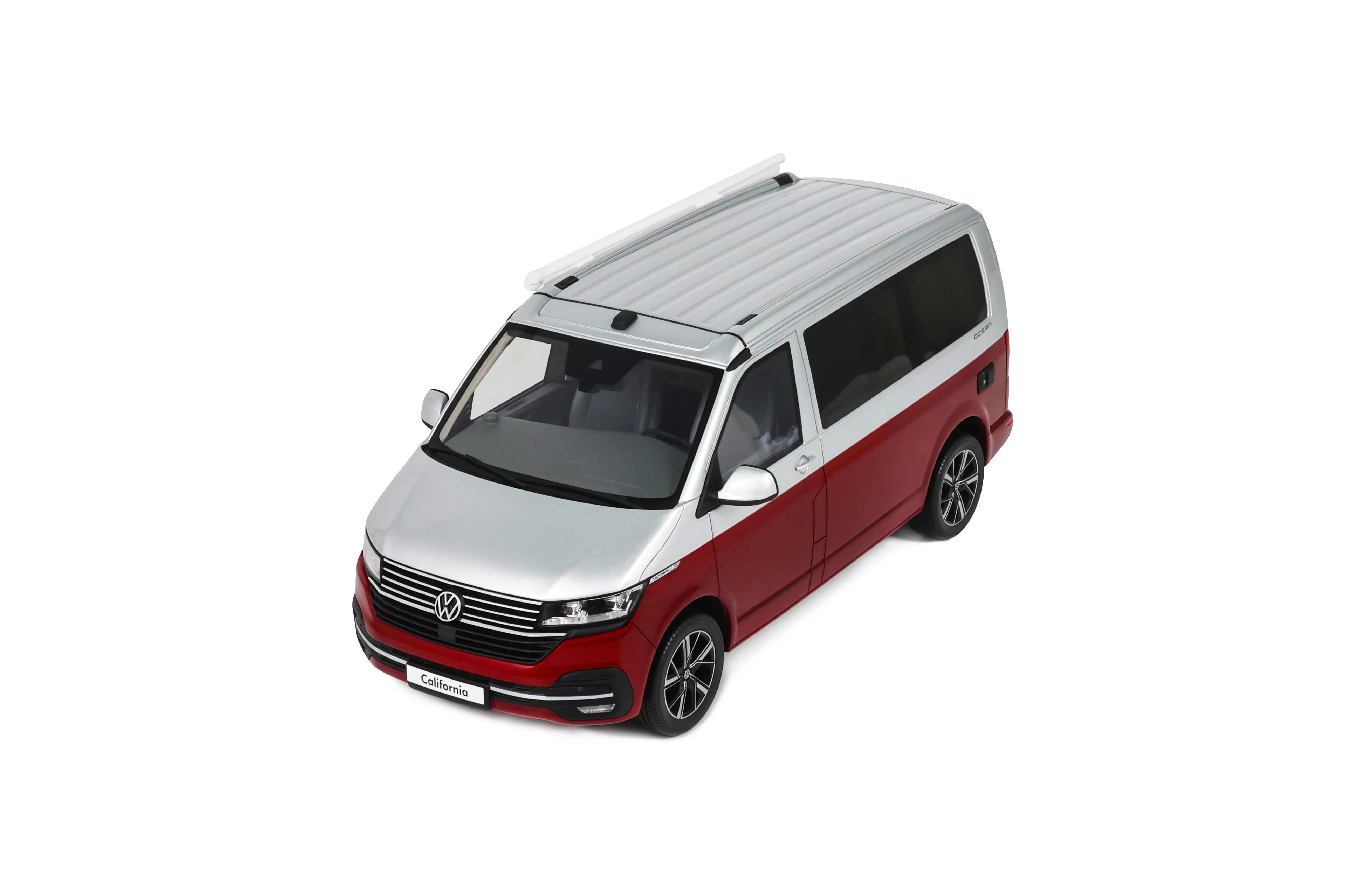 OTTO 1:18 Scale Resin - 2021 VOLKSWAGEN T6.1 CALIFORNIA OCEAN - FORTANA RED / REFLEX SILVER 2021 - OT1342