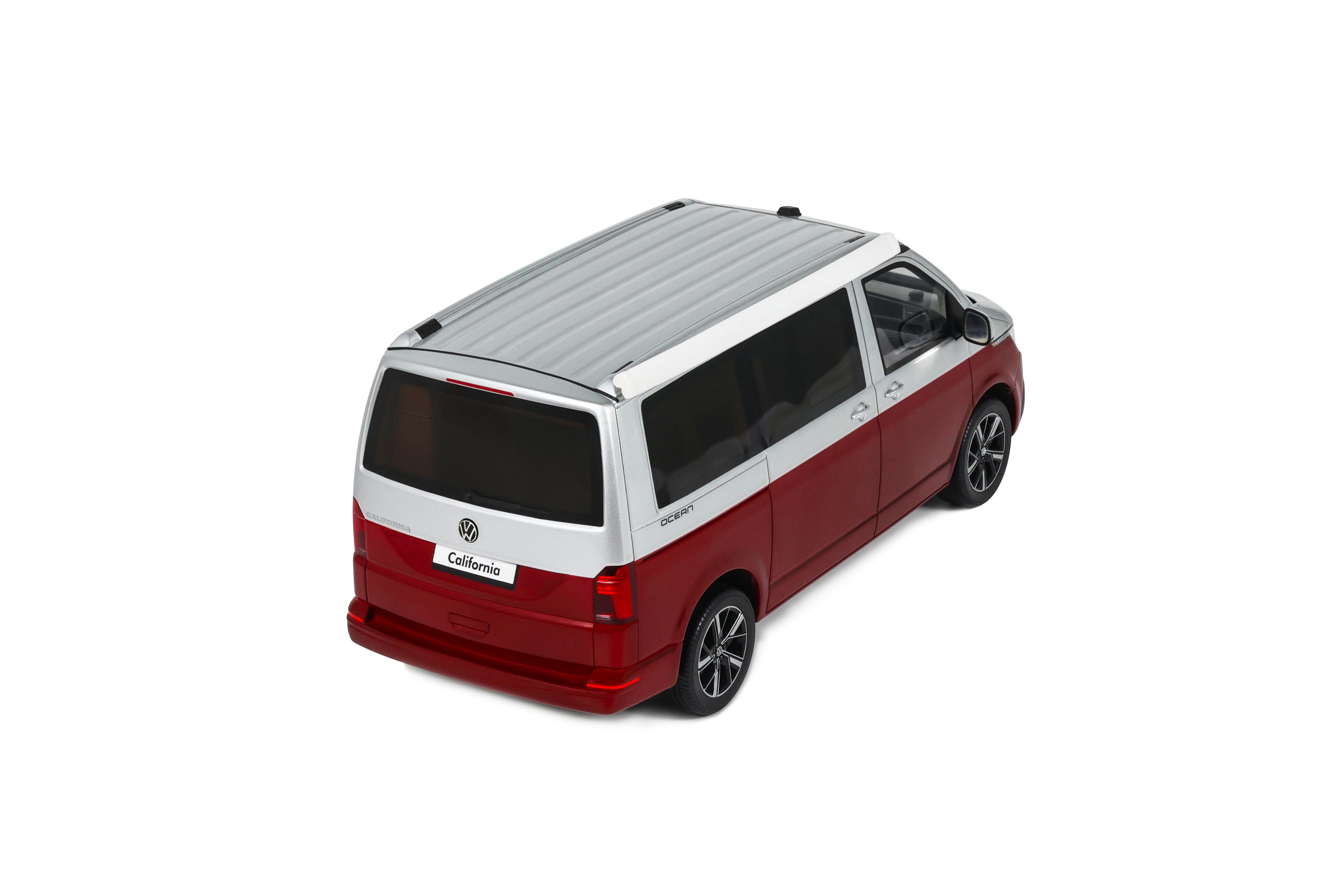 OTTO 1:18 Scale Resin - 2021 VOLKSWAGEN T6.1 CALIFORNIA OCEAN - FORTANA RED / REFLEX SILVER 2021 - OT1342