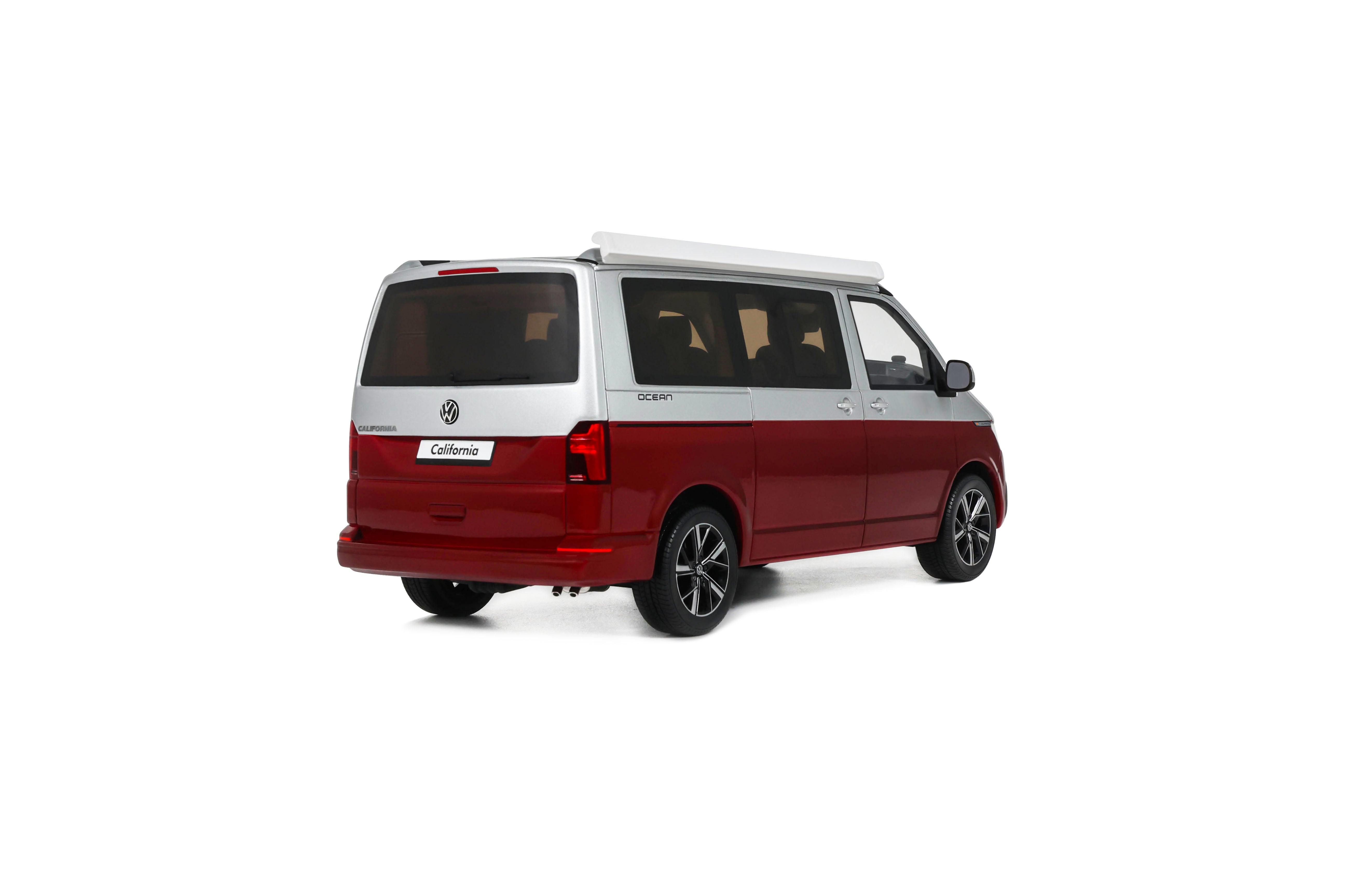 OTTO 1:18 Scale Resin - 2021 VOLKSWAGEN T6.1 CALIFORNIA OCEAN - FORTANA RED / REFLEX SILVER 2021 - OT1342