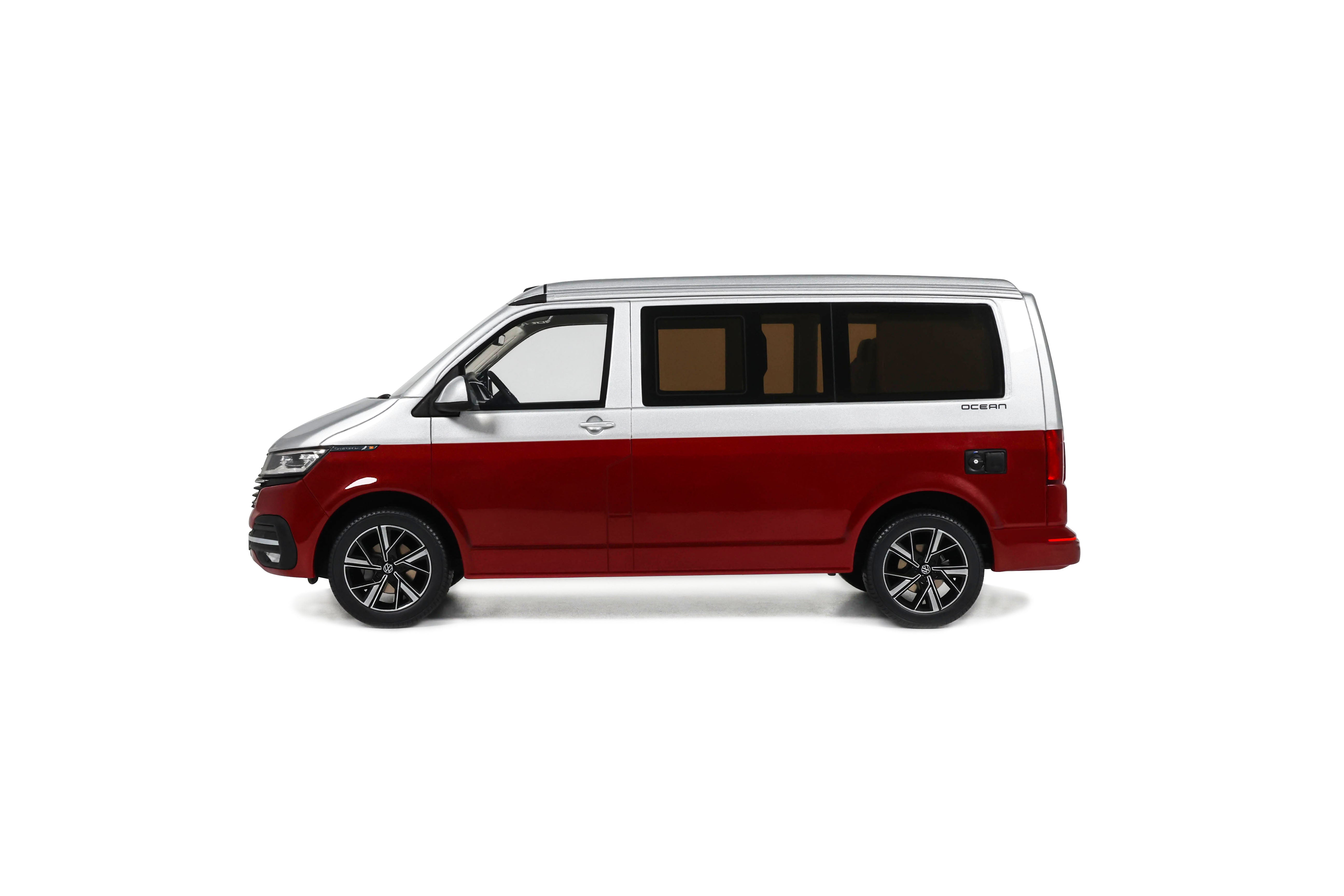 OTTO 1:18 Scale Resin - 2021 VOLKSWAGEN T6.1 CALIFORNIA OCEAN - FORTANA RED / REFLEX SILVER 2021 - OT1342