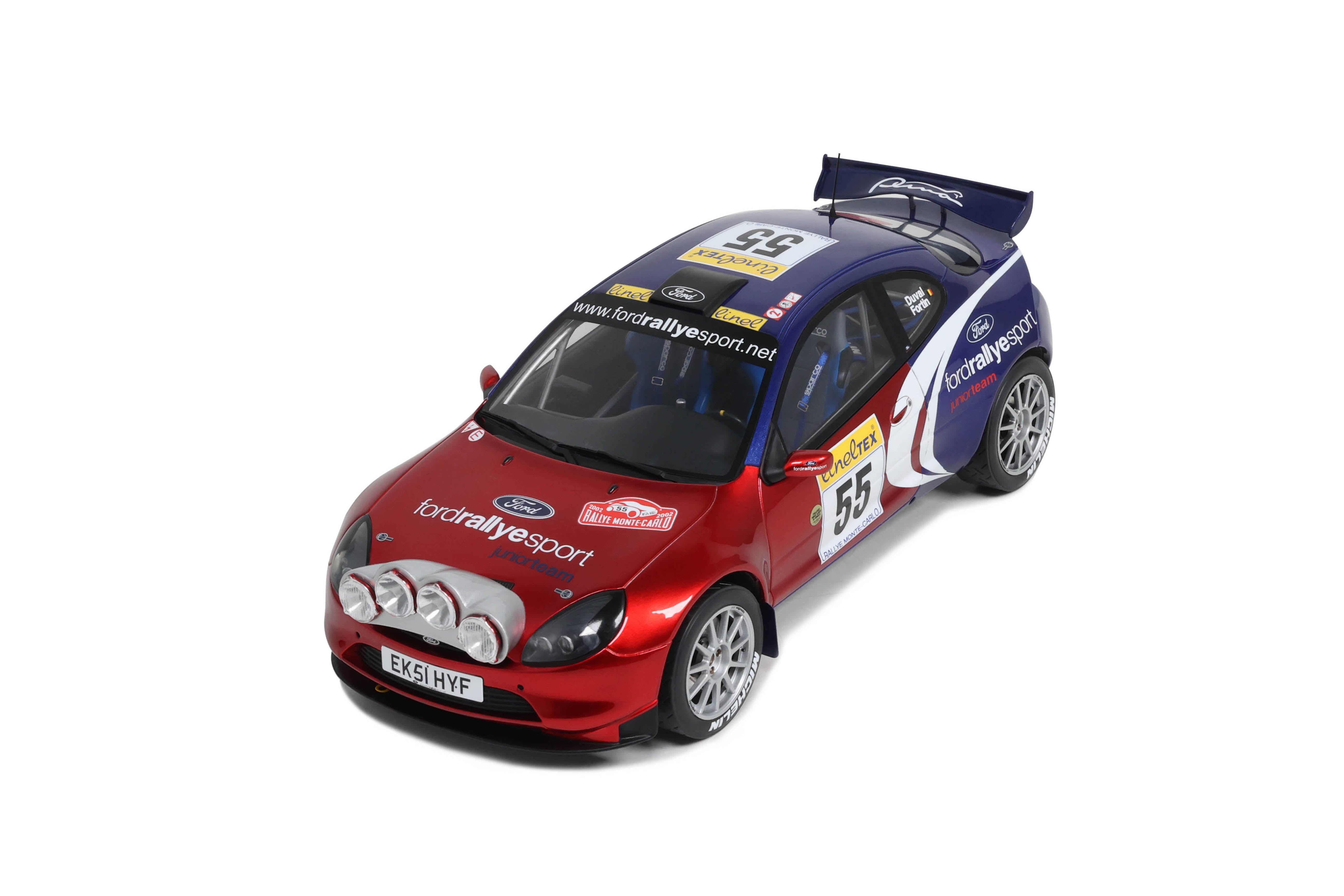 OTTO 1:18 Scale Resin Model Car - 2002 Ford Puma 1600 Red Duval Monte Carlo - OT456