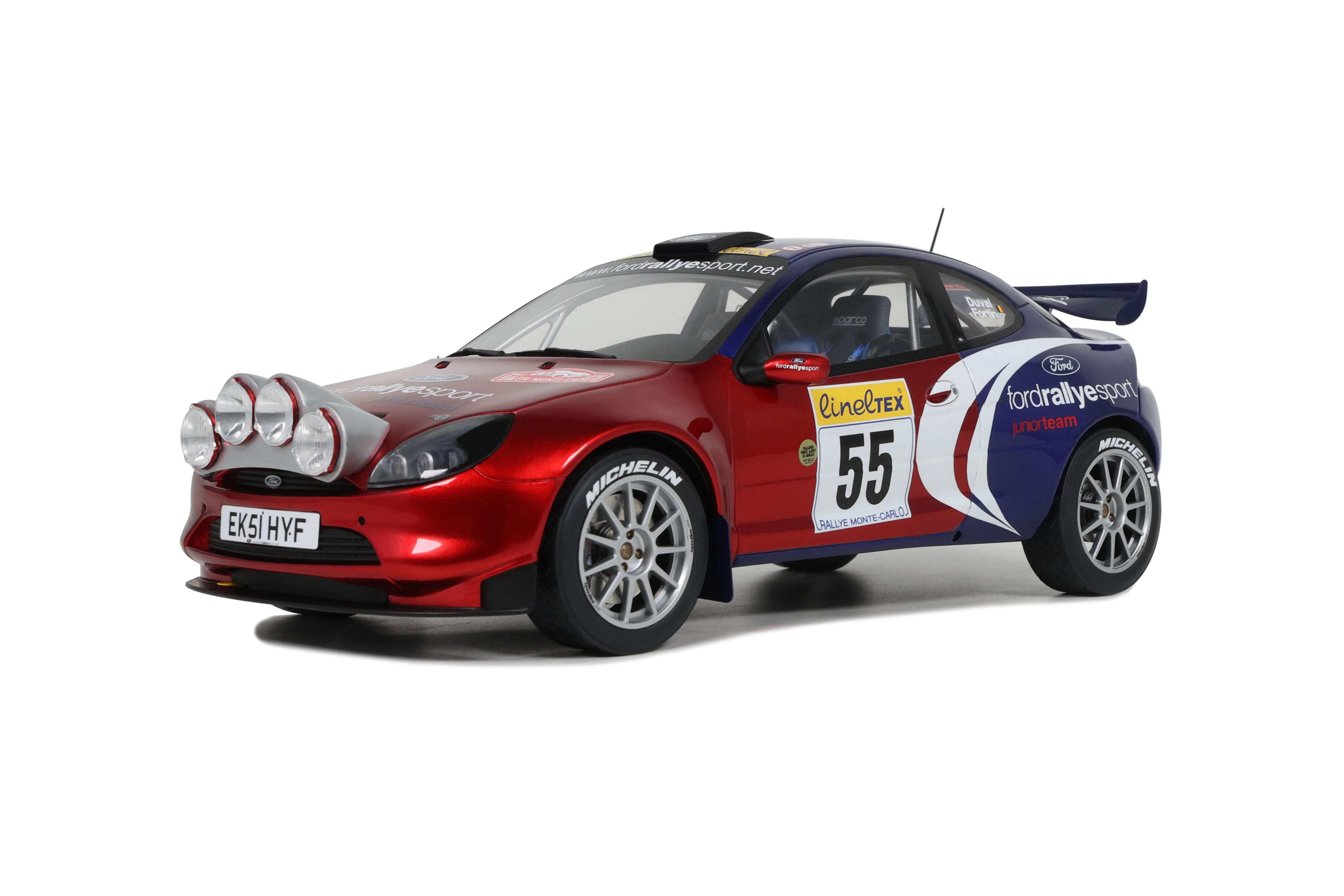 OTTO 1:18 Scale Resin Model Car - 2002 Ford Puma 1600 Red Duval Monte Carlo - OT456