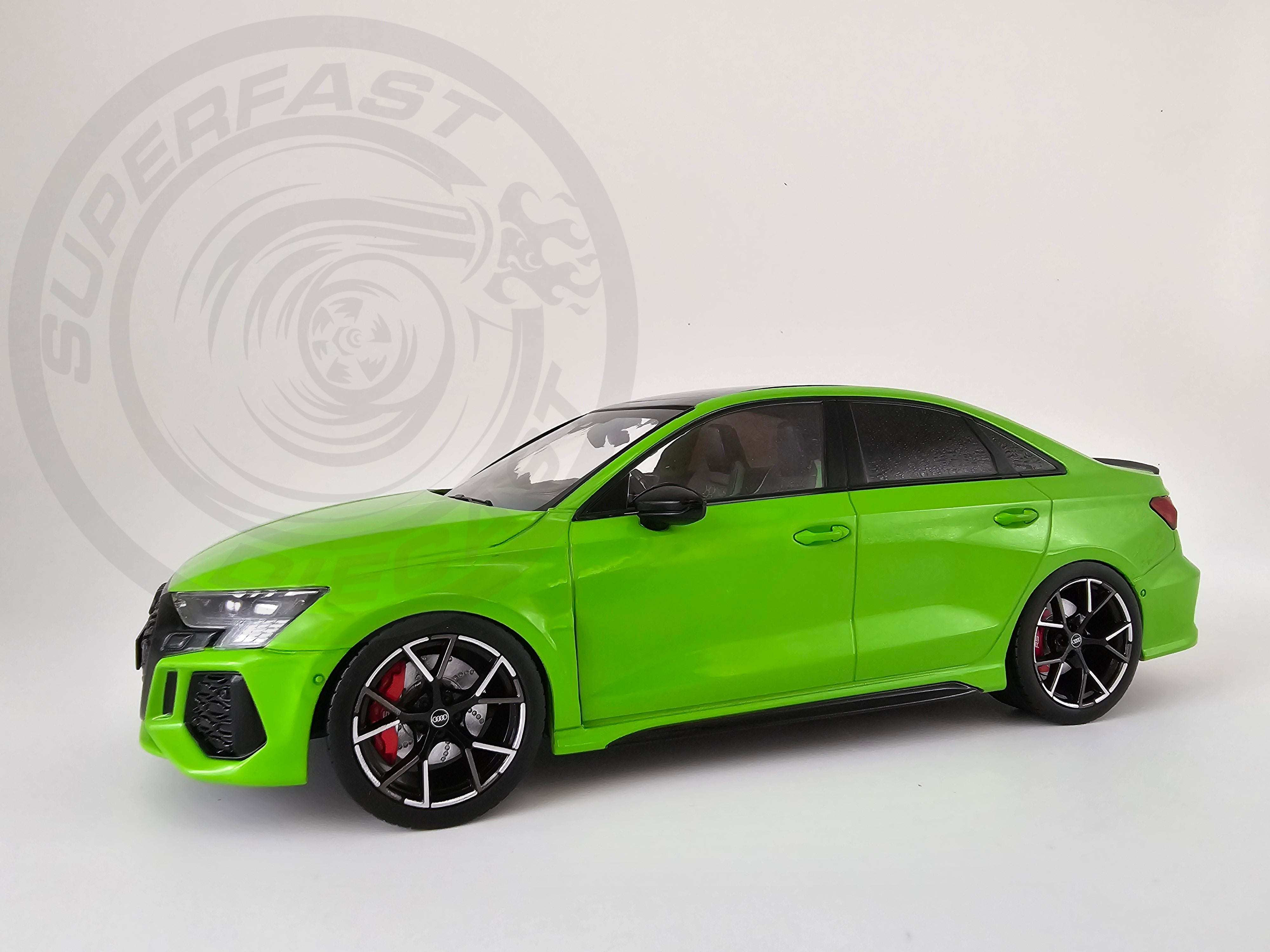 IXO 1:18 Scale Diecast Model Car -  2022 Audi RS3 Saloon - Metallic Green