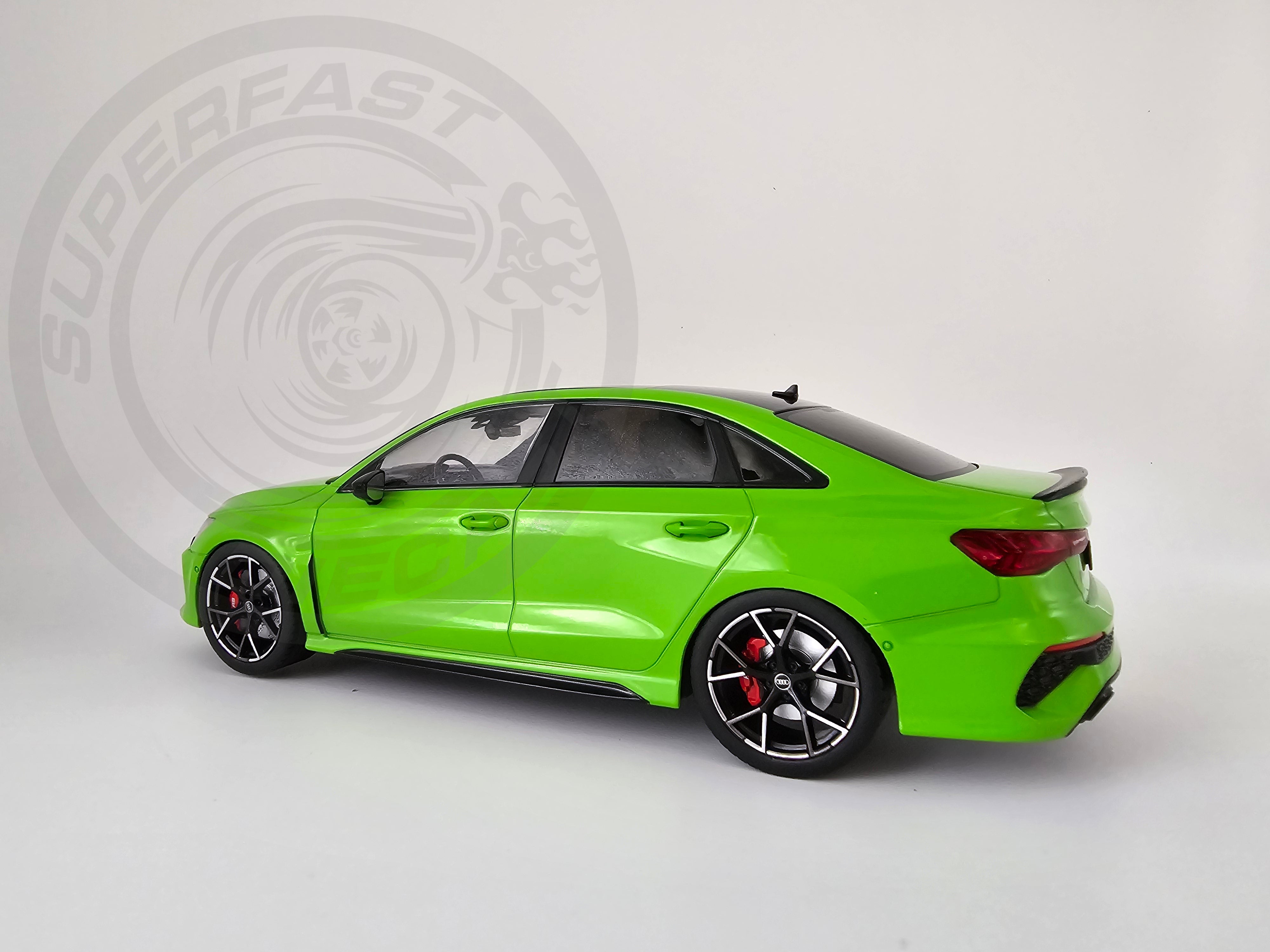 IXO 1:18 Scale Diecast Model Car -  2022 Audi RS3 Saloon - Metallic Green