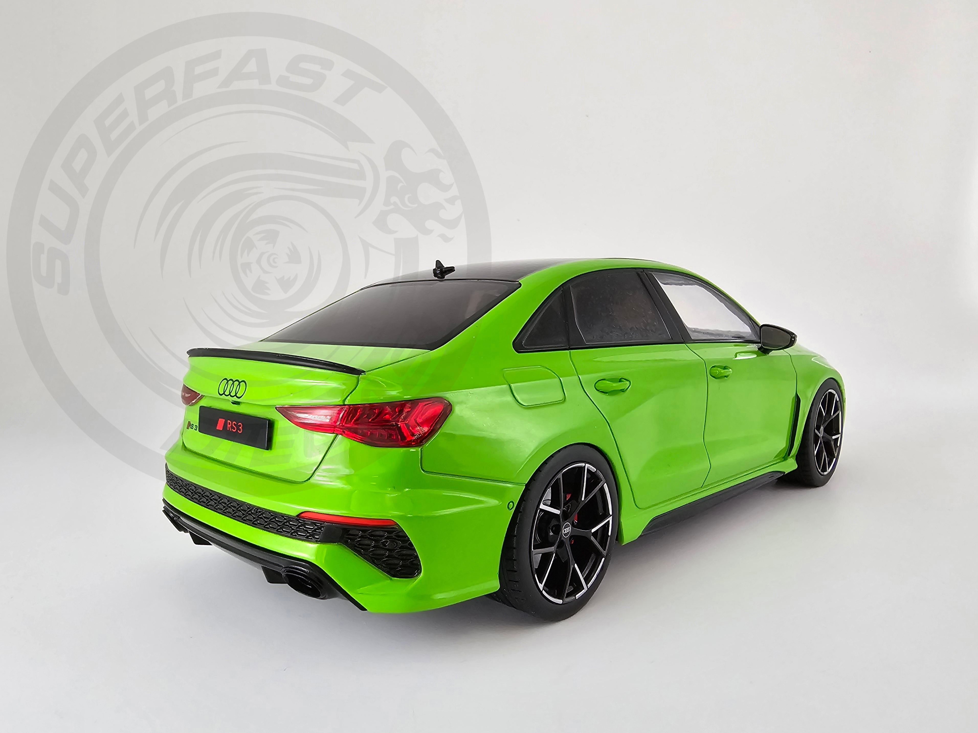 IXO 1:18 Scale Diecast Model Car - 2022 Audi RS3 Saloon - Metallic Green