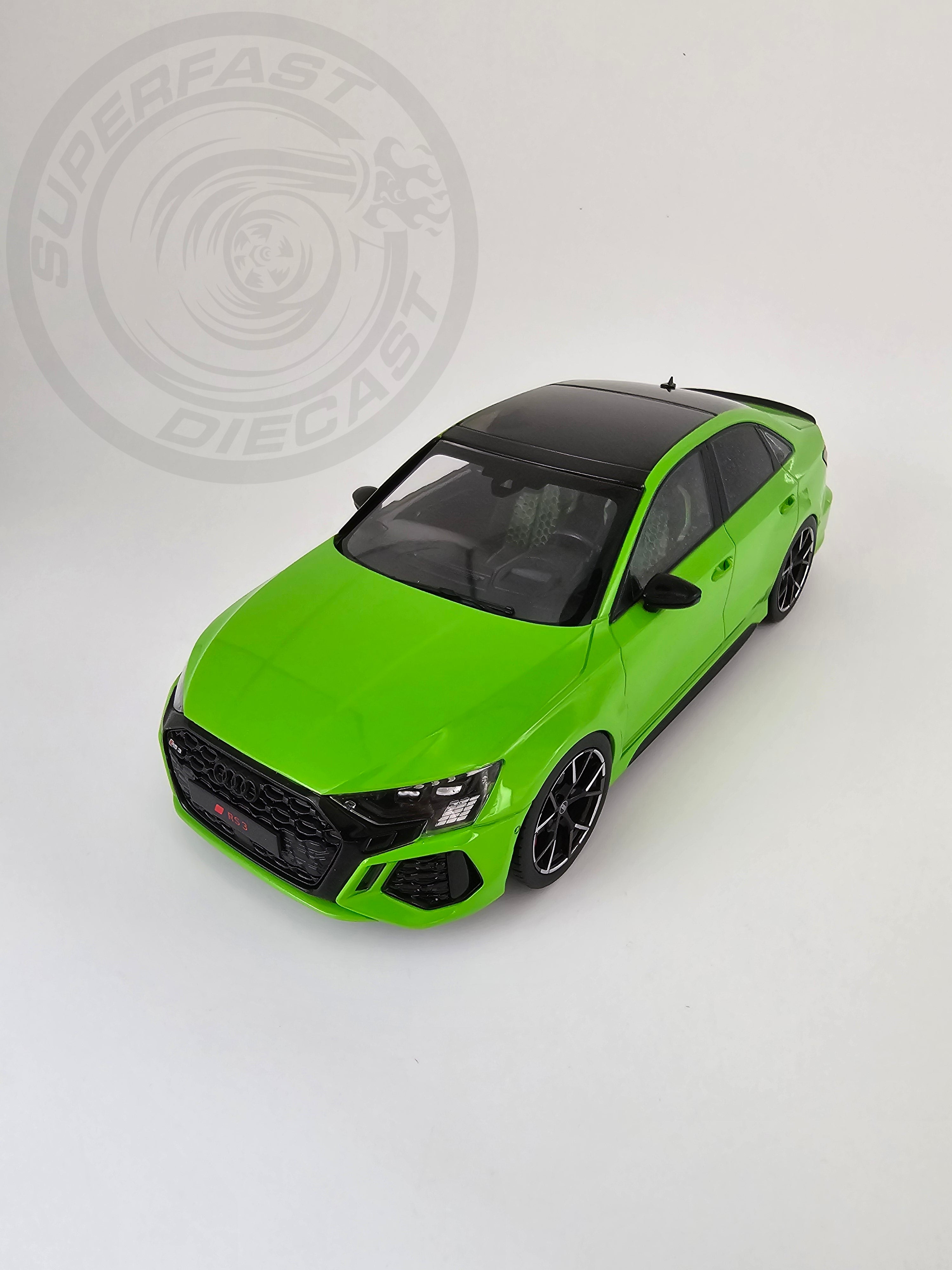 IXO 1:18 Scale Diecast Model Car - 2022 Audi RS3 Saloon - Metallic Green