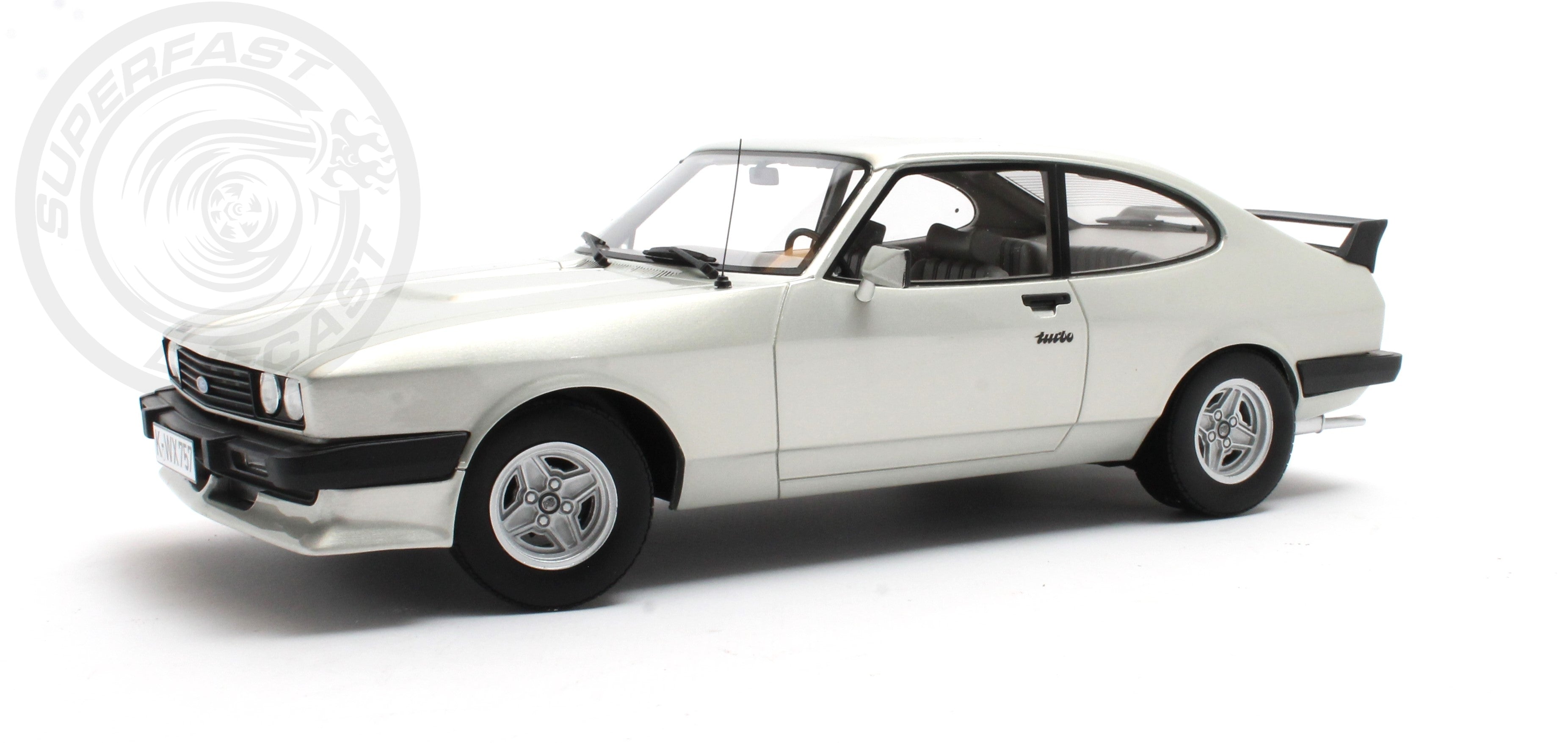 CULT 1:18 Scale Model 1981 Ford Capri 2.8 Turbo - Metallic Silver - CML215-1