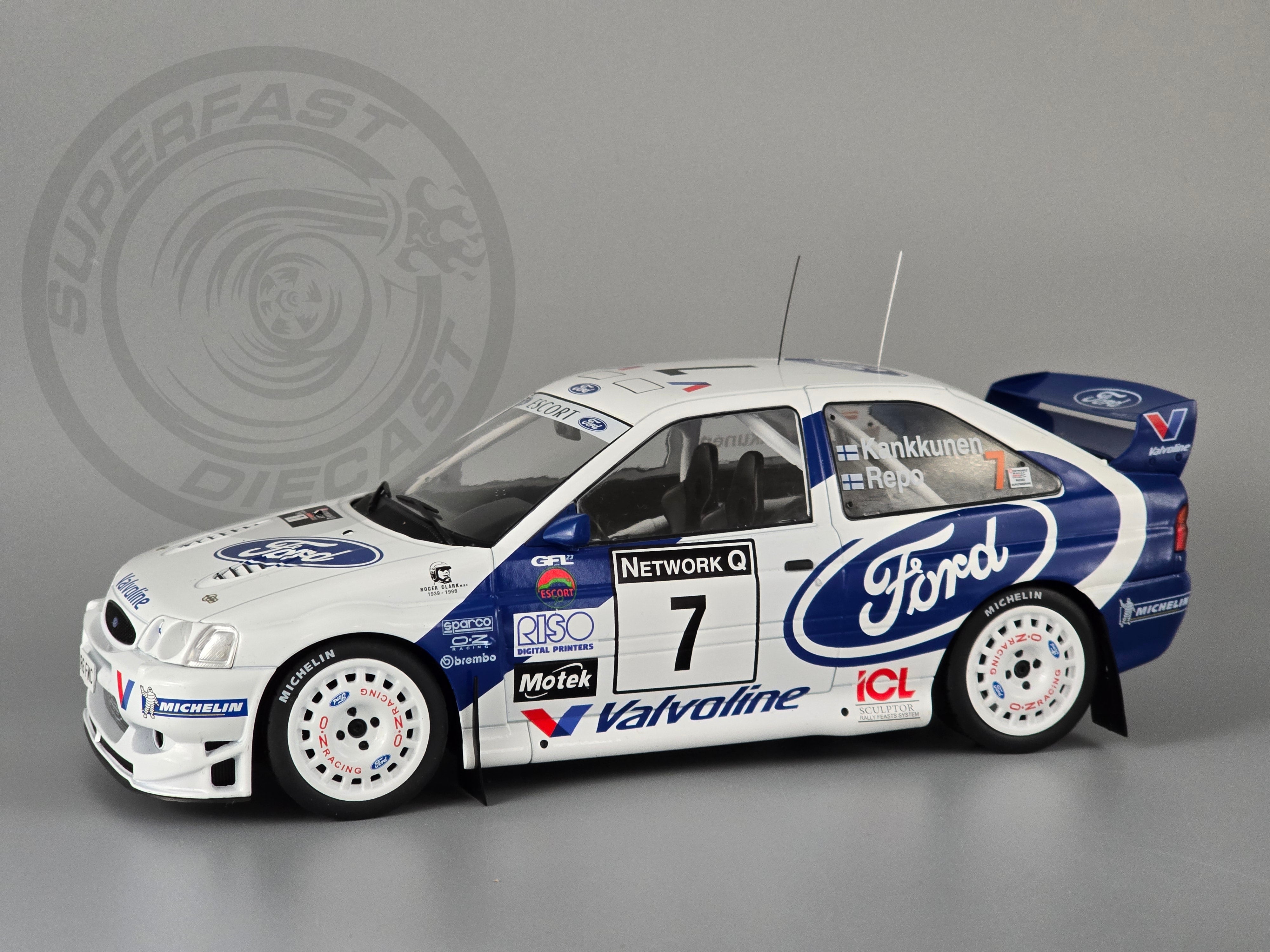 IXO 1:18 1998 Ford Escort RS Cosworth WRC, RAC Rally, #7 J Kankkunen/J Repo - IXO18RMC170.A22