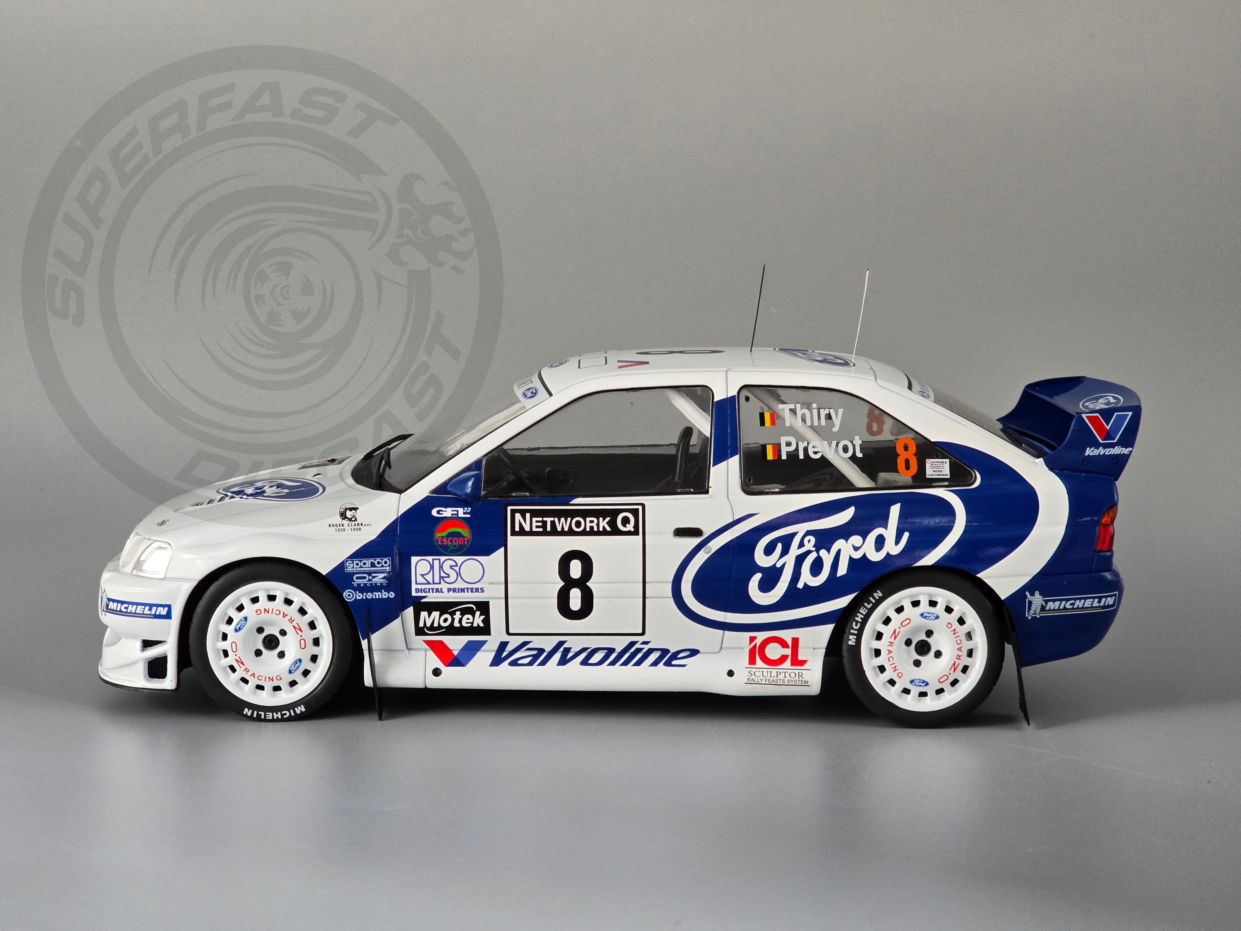 IXO 1:18 Diecast - 1998 Ford Escort RS Cosworth WRC, RAC Rally, #8 B Thiry/S Prevot - IXO18RMC170.B22