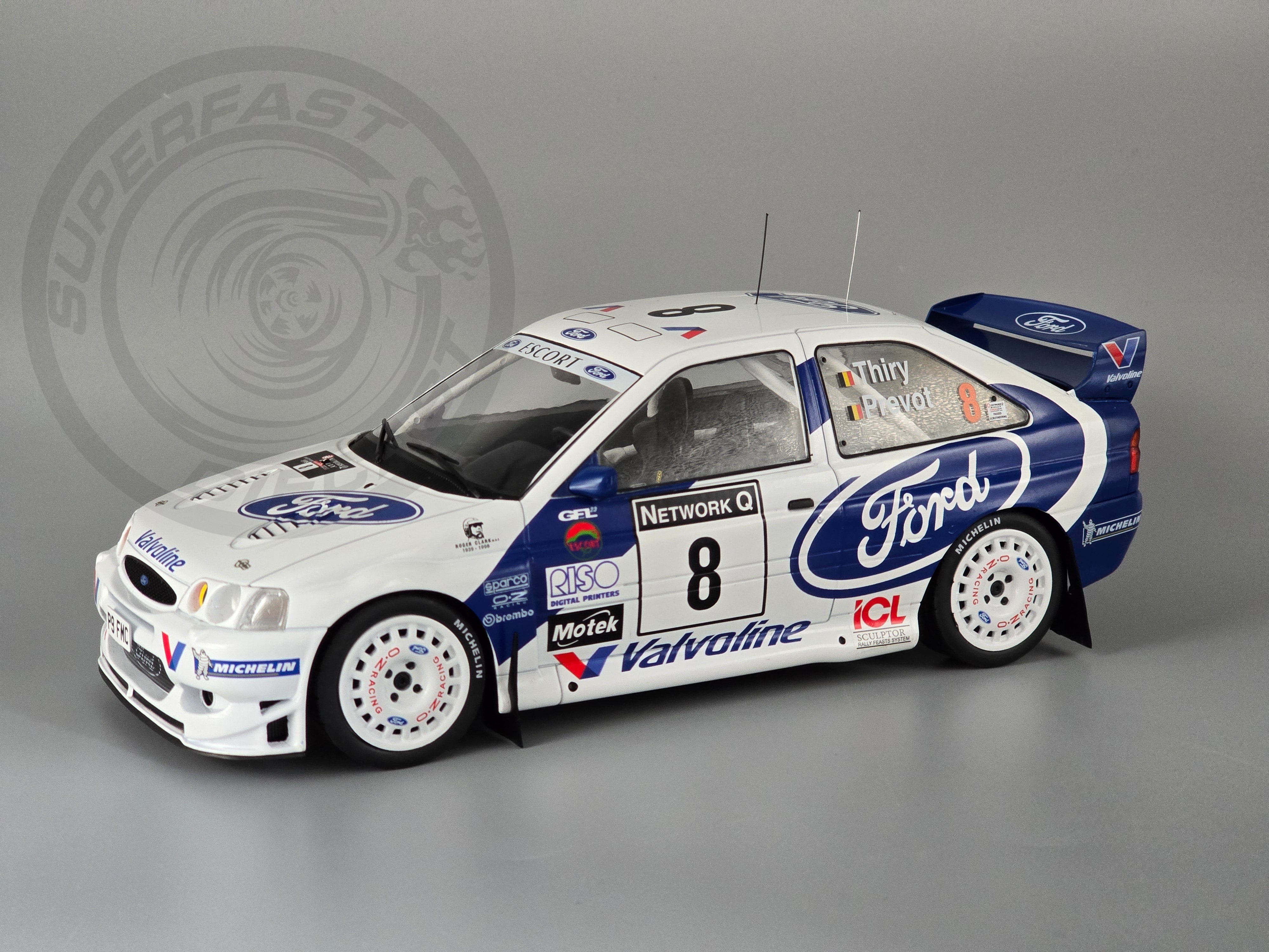 IXO 1:18 Diecast - 1998 Ford Escort RS Cosworth WRC, RAC Rally, #8 B Thiry/S Prevot - IXO18RMC170.B22