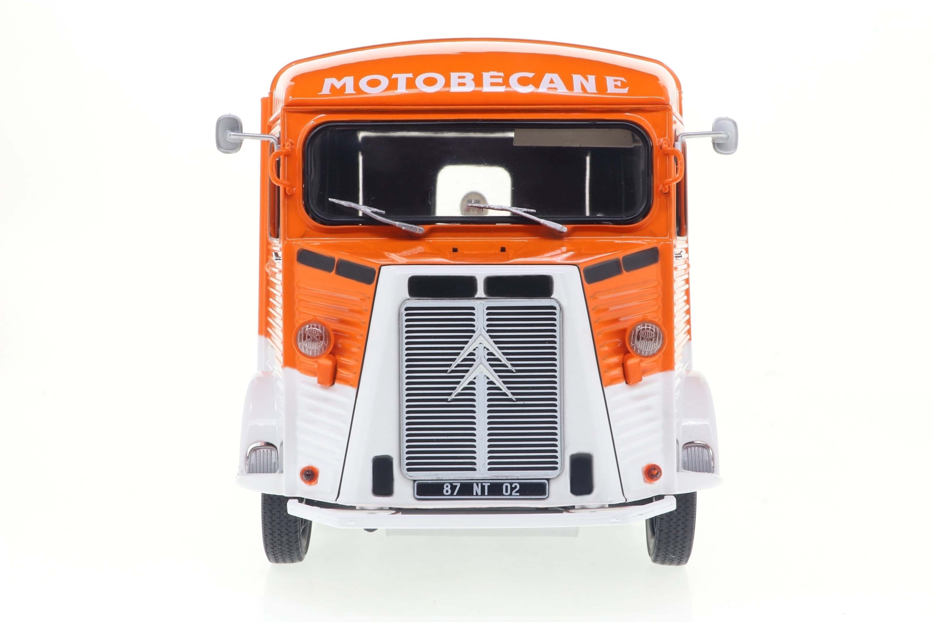 Solido 1:18 Diecast - 1969 Citroen Type HY Service Motobecane Motorcycle, Orang/White - S1804821