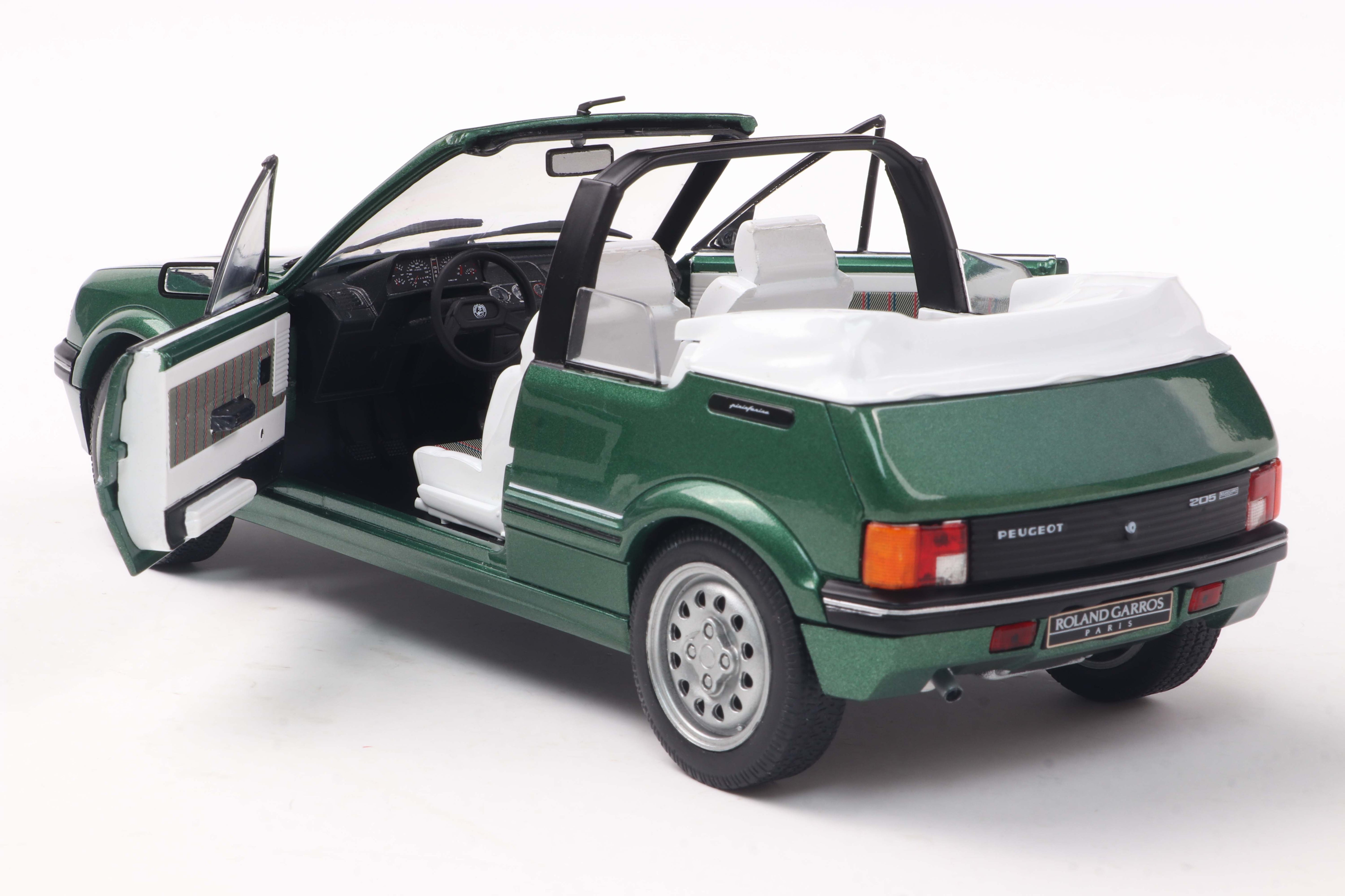 Solido 1:18 Diecast - 1986 Peugeot 205 CTi (Mk1) GTi 1.6 Cabriolet, Blue Green Metallic - S1806204