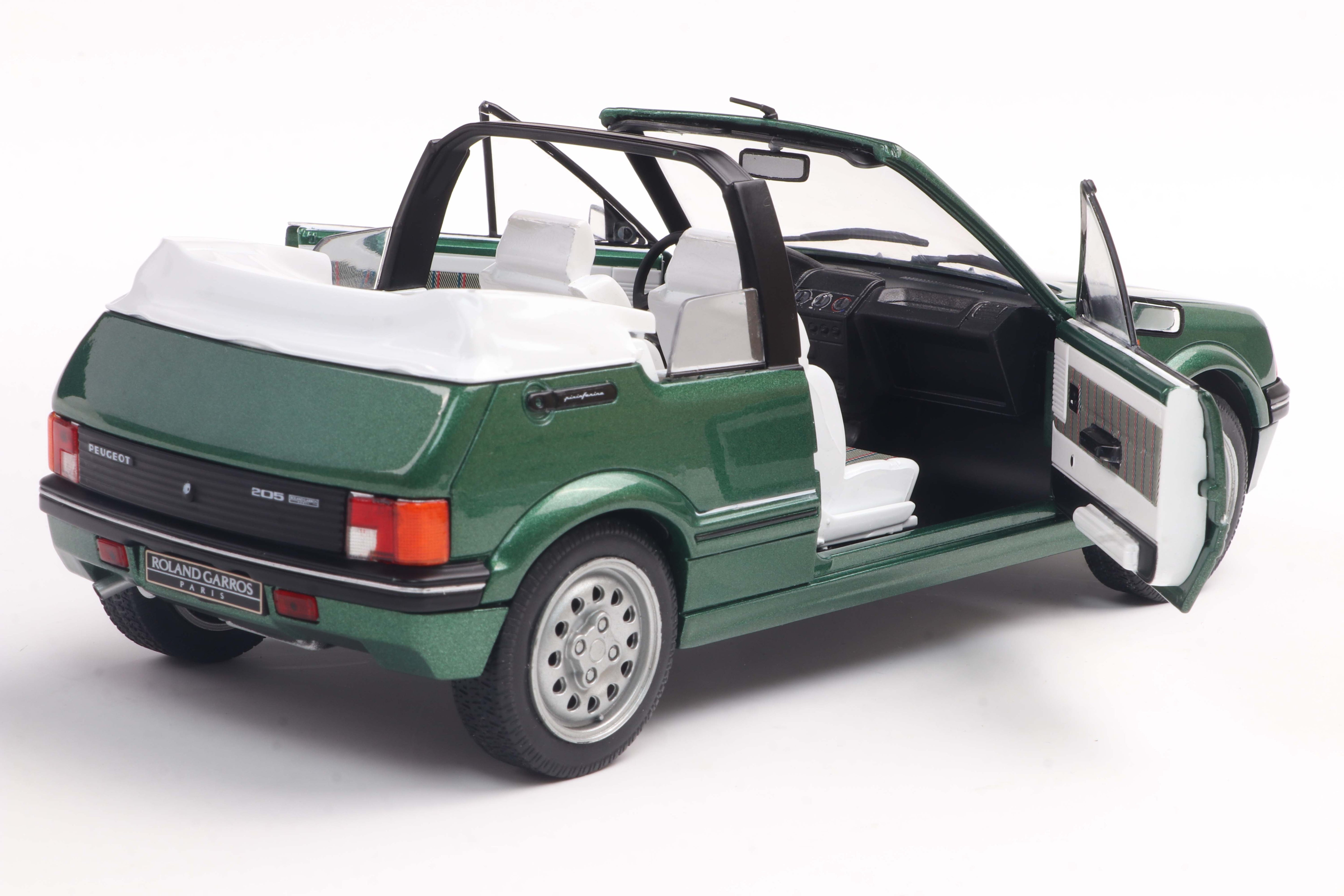 Solido 1:18 Diecast - 1986 Peugeot 205 CTi (Mk1) GTi 1.6 Cabriolet, Blue Green Metallic - S1806204