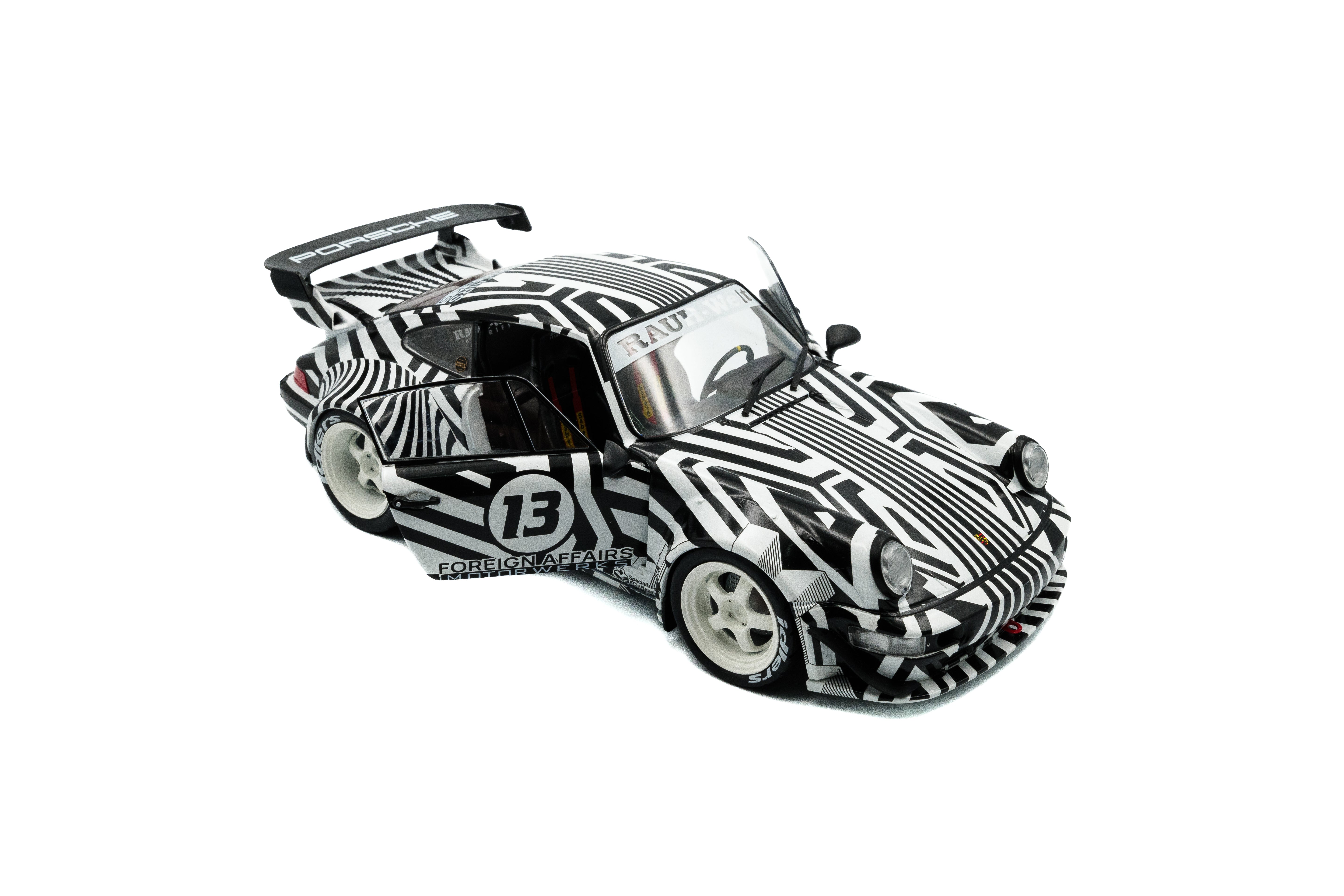 Solido 1:18 Diecast - 2022 Porsche 911 RWB Bodykit 'The Zebra' Camouflage - S1807513