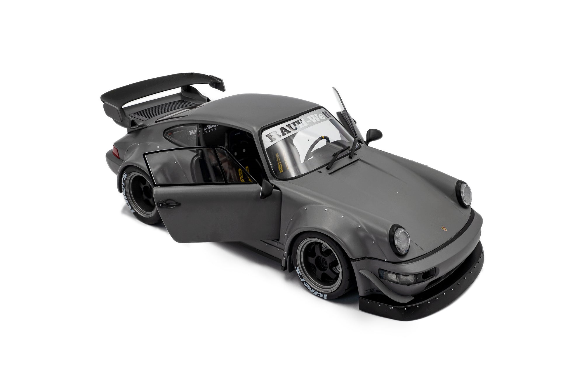 Solido 1:18 Diecast - 2024 Porsche 911 (964) RWB Body Kit with Nakai Figure, Nardo Grey - S1807517