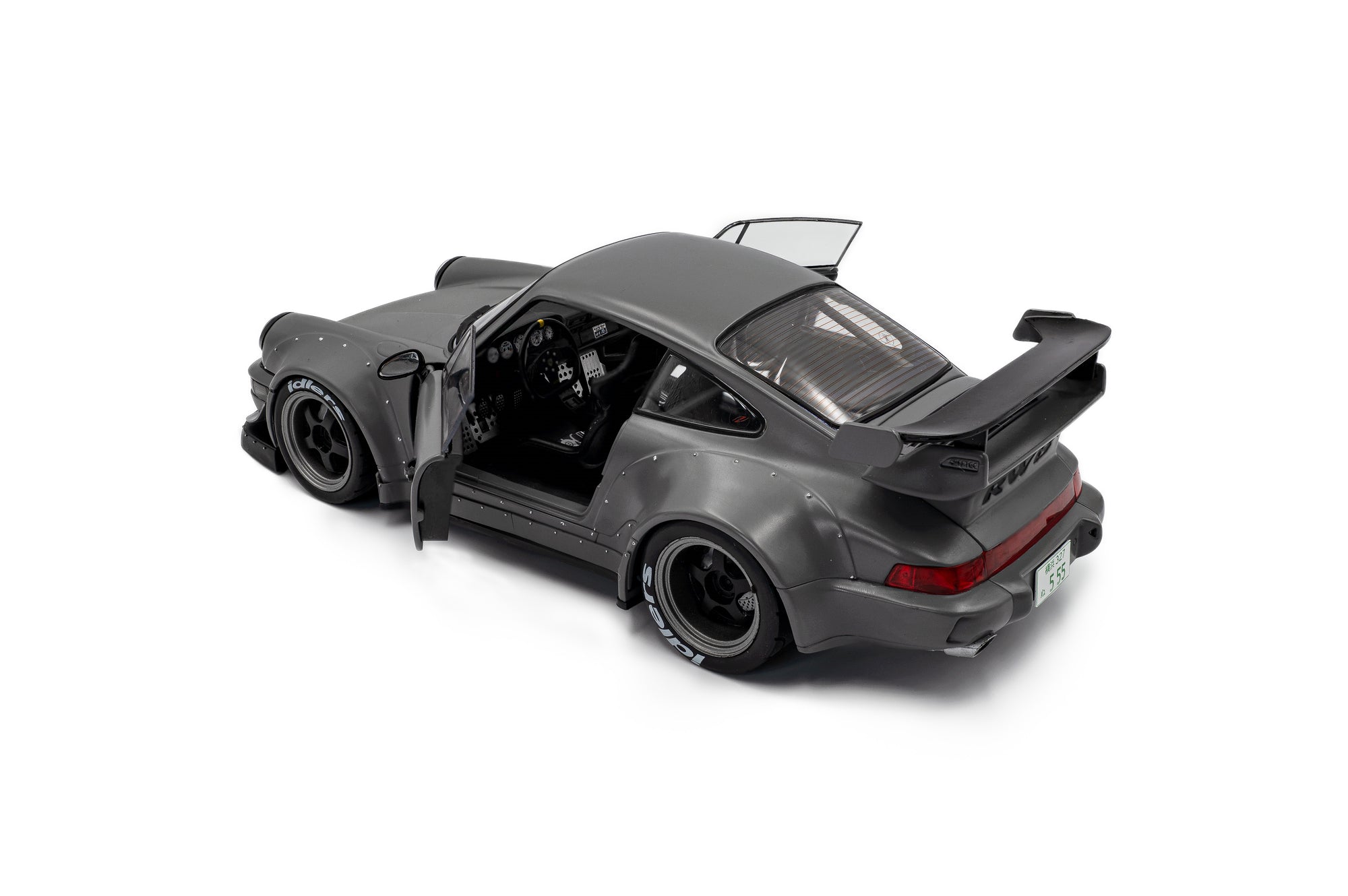 Solido 1:18 Diecast - 2024 Porsche 911 (964) RWB Body Kit with Nakai Figure, Nardo Grey - S1807517