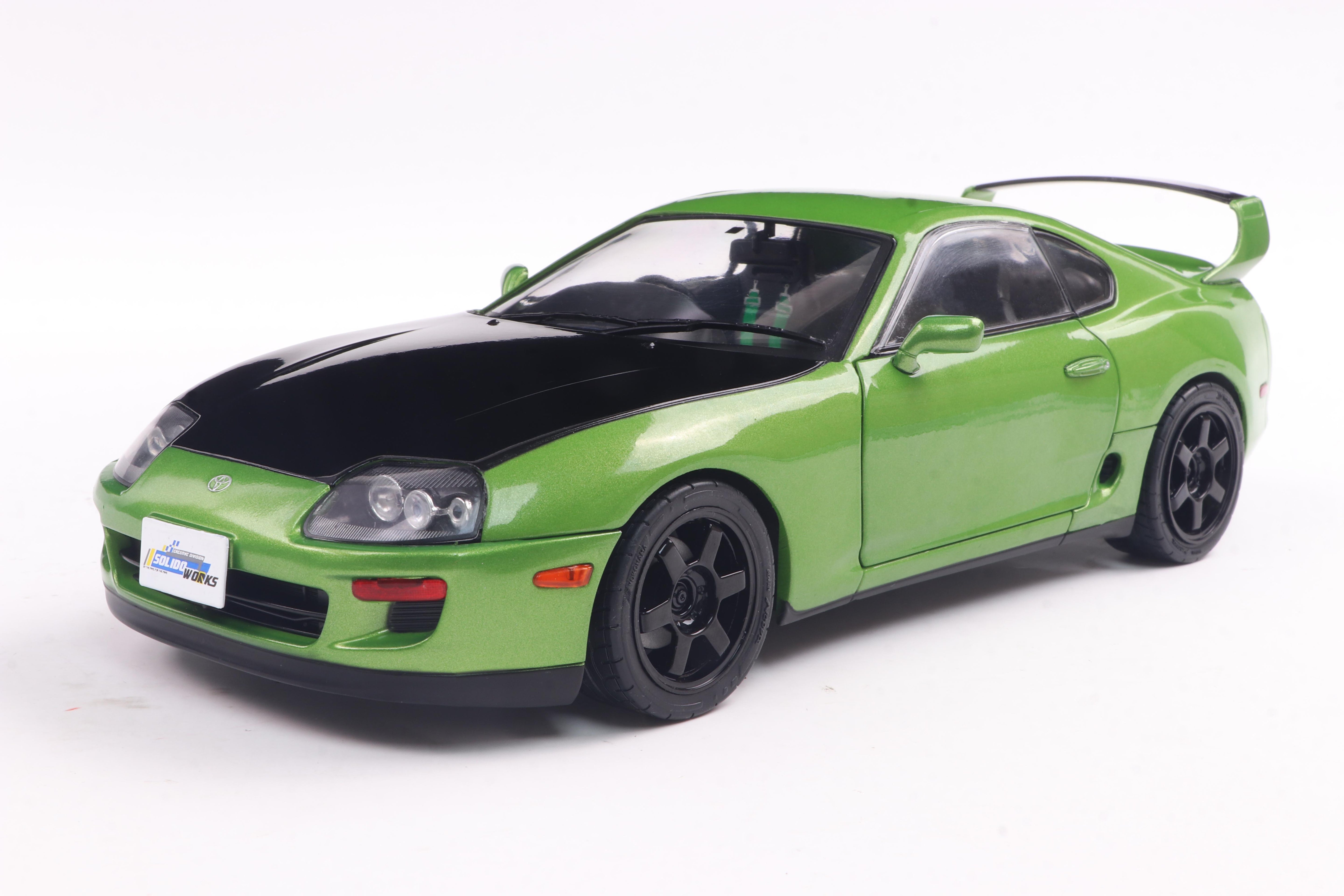 Solido 1:18 Diecast - 1993 Toyota Supra MkIV (A80) Coupe Solido Works, Green/Black - S1807608
