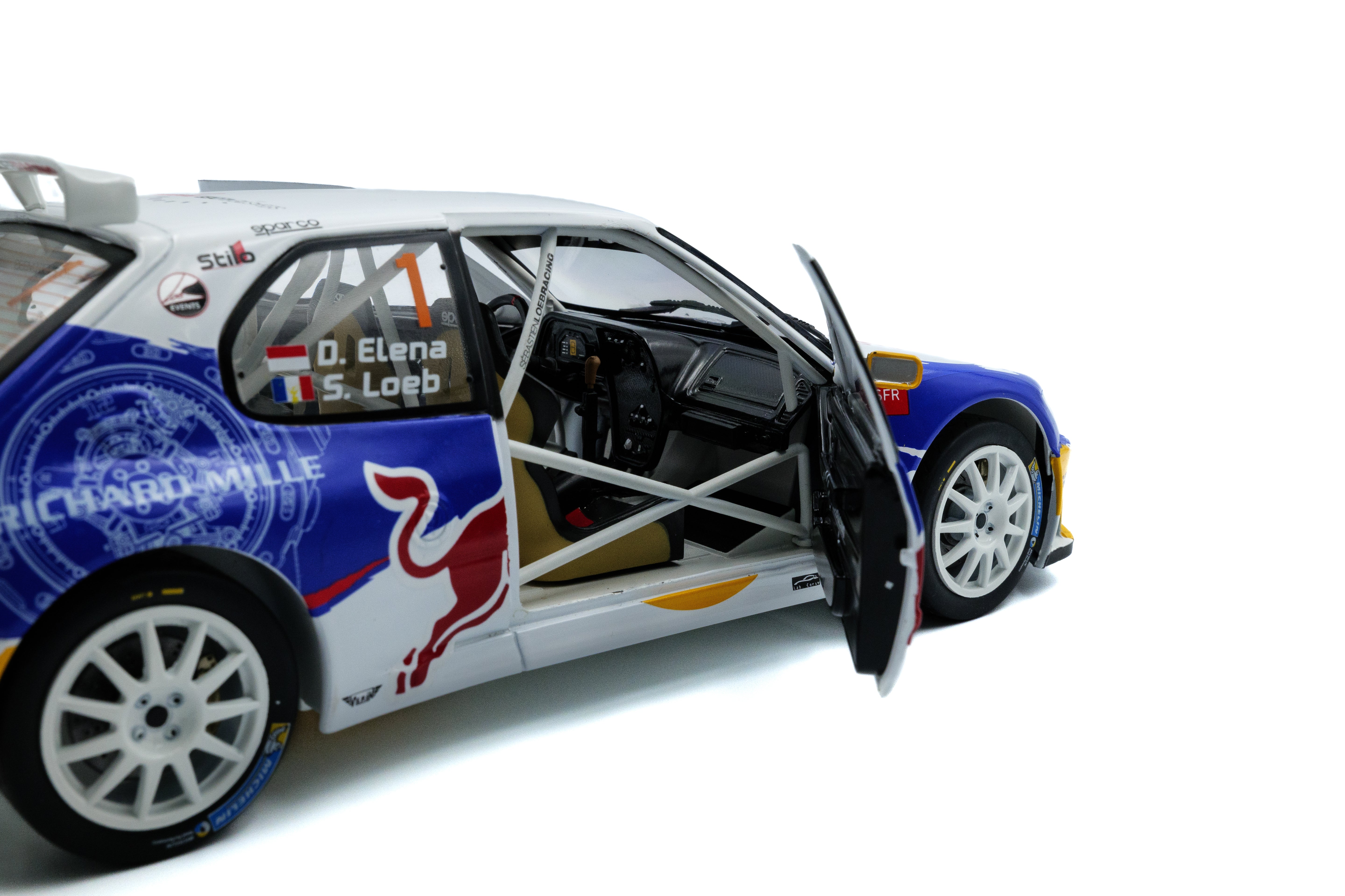 Solido 1:18 Diecast - Peugeot 306 Maxi White #1 S.Loeb/D.Elena Rally Du Var 2017, White/Blue - S1808308