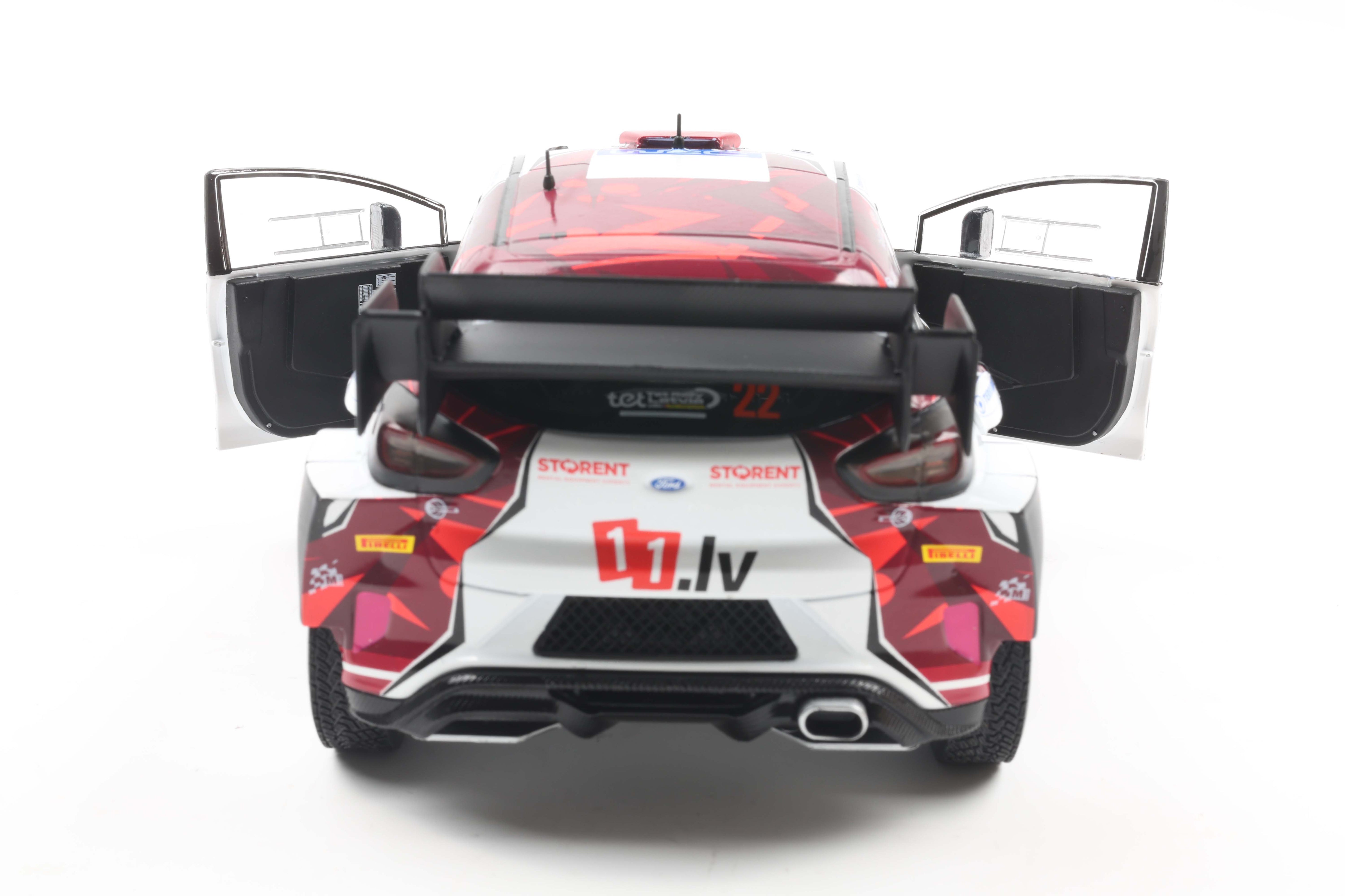 Solido 1:18 Diecast - Ford Puma Rally1 Team M Sport WRT N 22 7th Rally Latvia 2024 Sesks/Francis - White/Black/Red - S1809507