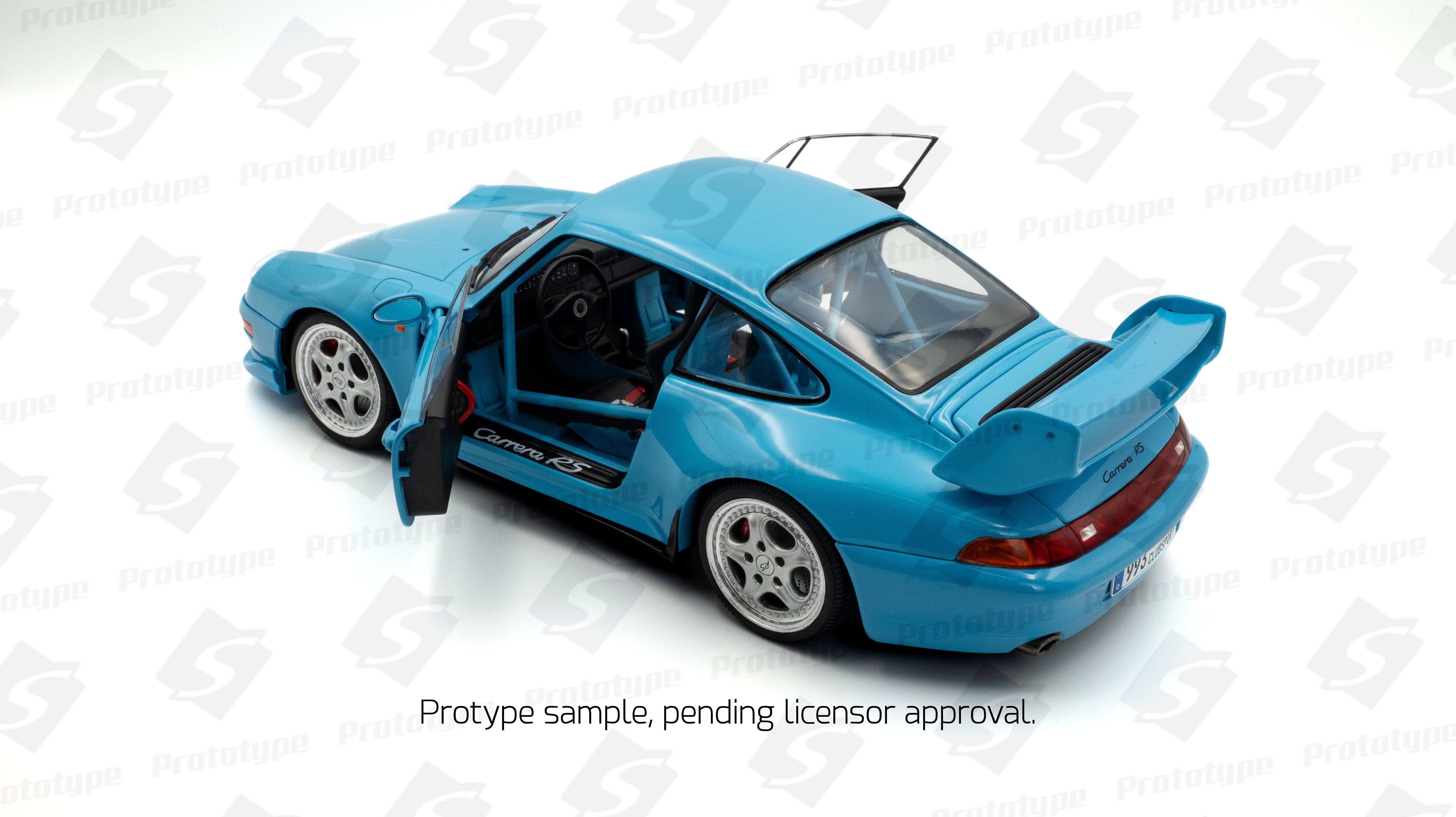 SOLIDO 1:18 Scale Diecast Model, 1997 Porsche 911 (993) Carrera RS CLUBSPORT, Riviera Blue - 1810101
