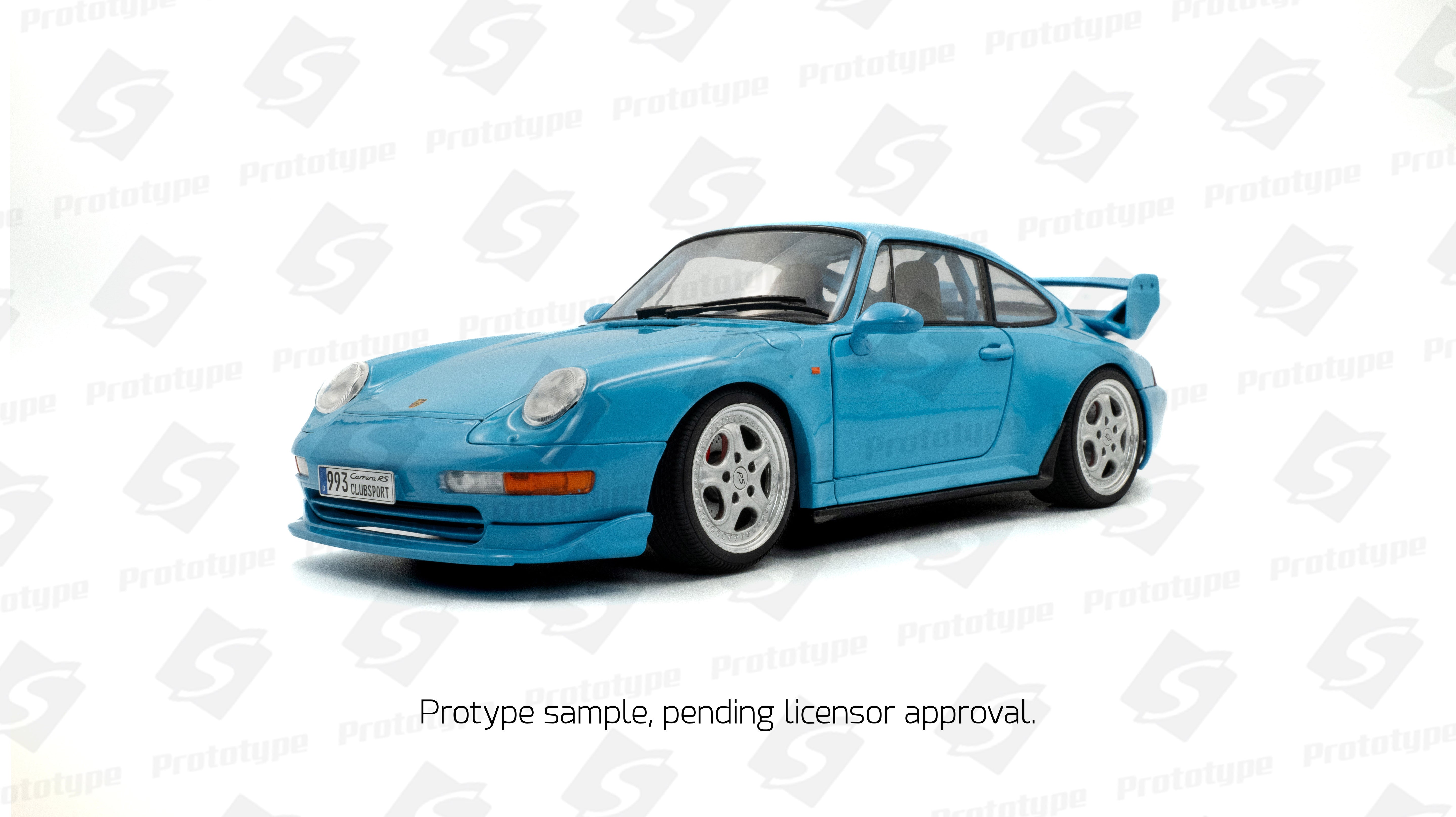 SOLIDO 1:18 Scale Diecast Model, 1997 Porsche 911 (993) Carrera RS CLUBSPORT, Riviera Blue - 1810101