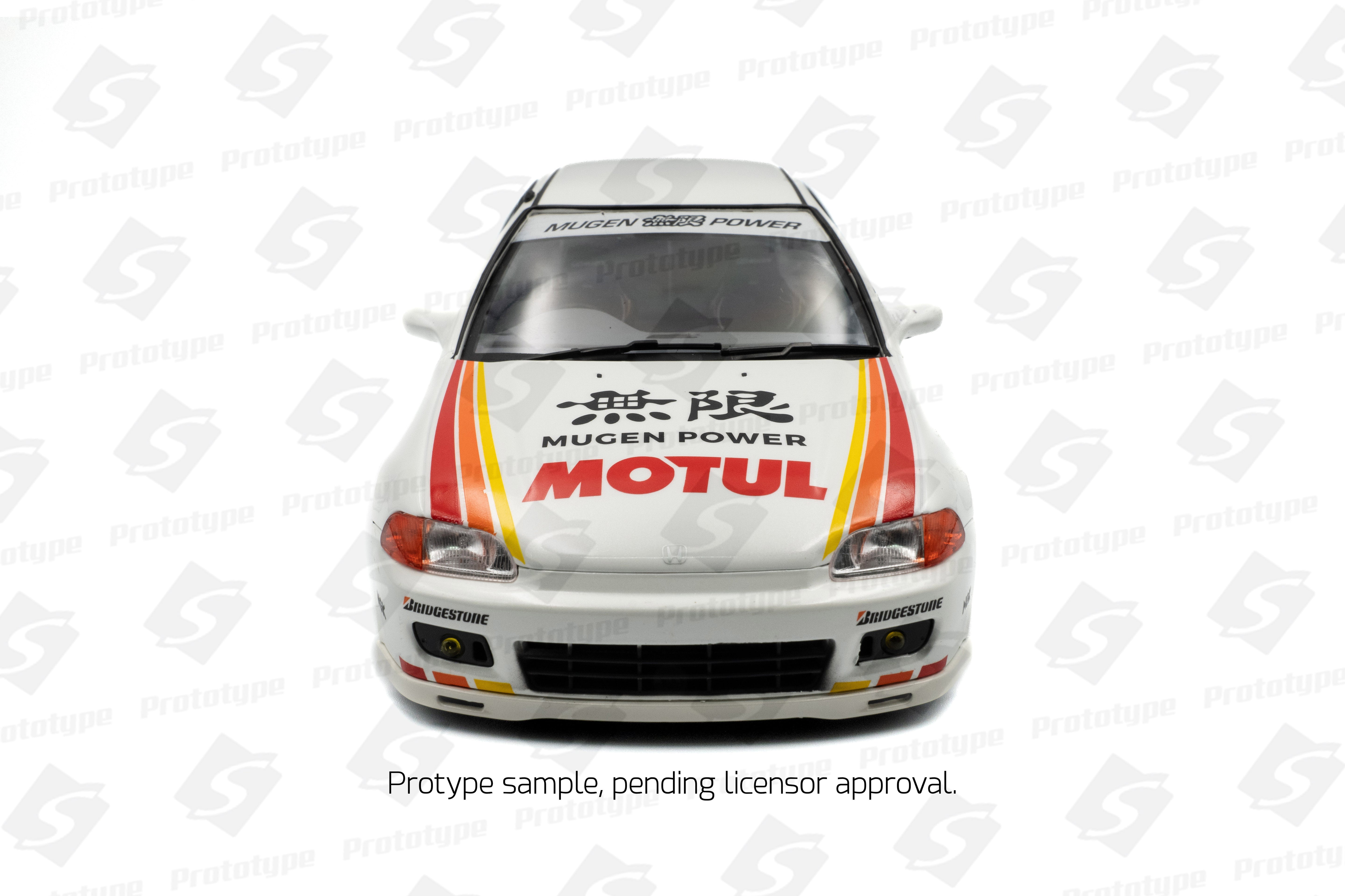 Solido 1:18 Diecast - 1992 Honda Civic (EG6) Solido Works Mugen Racing, White - S1810404