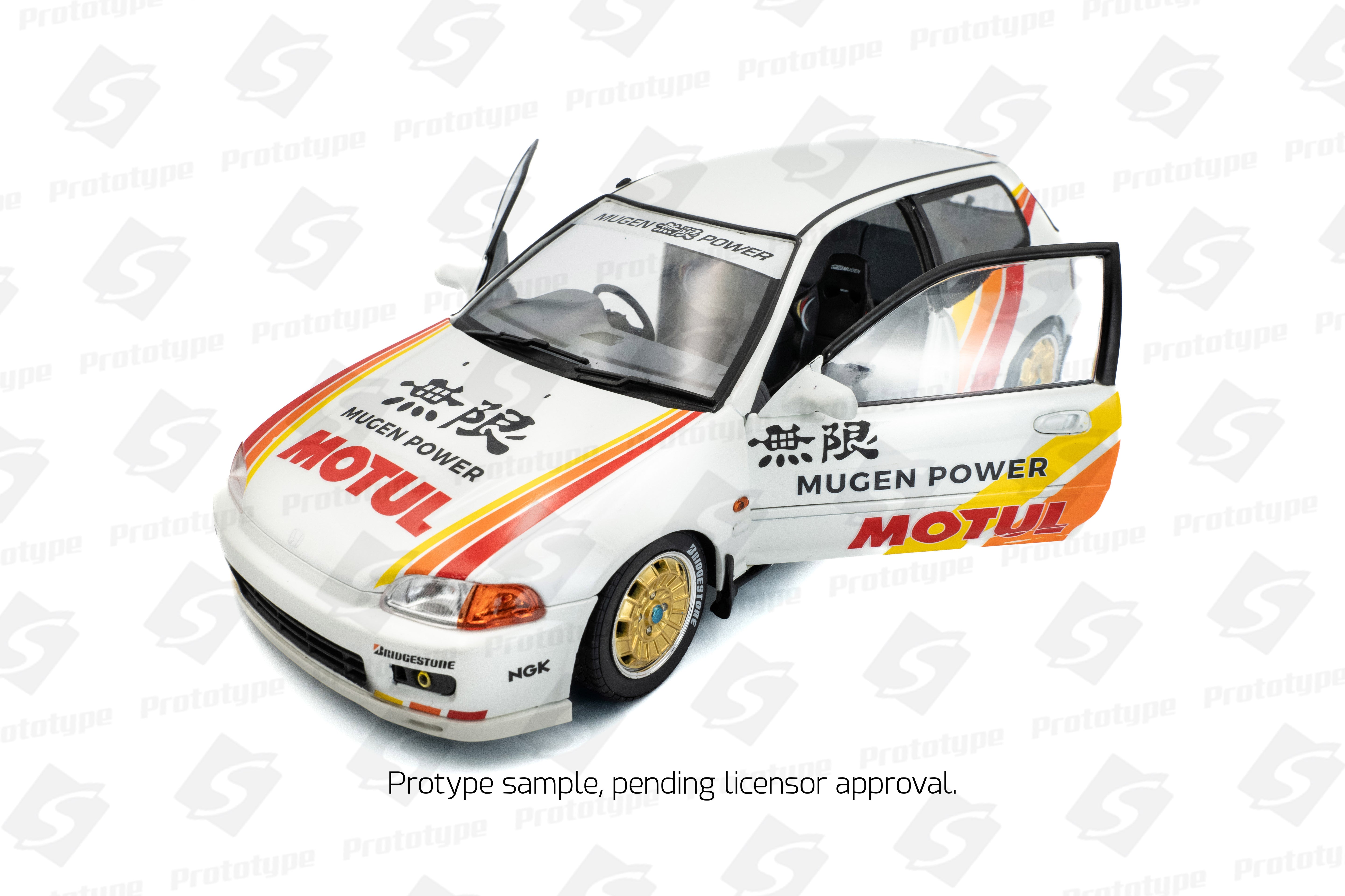 Solido 1:18 Diecast - 1992 Honda Civic (EG6) Solido Works Mugen Racing, White - S1810404