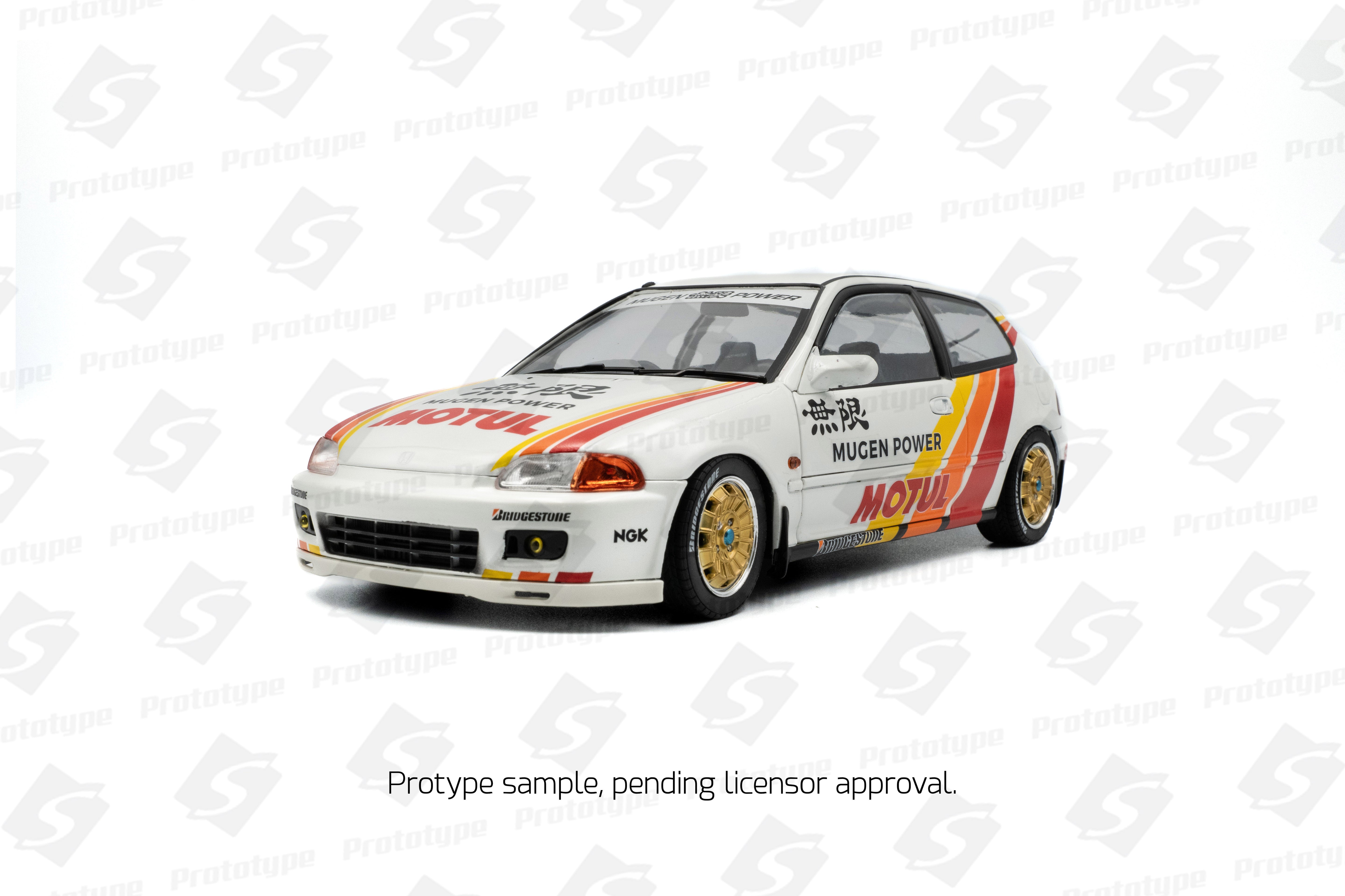 Solido 1:18 Diecast - 1992 Honda Civic (EG6) Solido Works Mugen Racing, White - S1810404