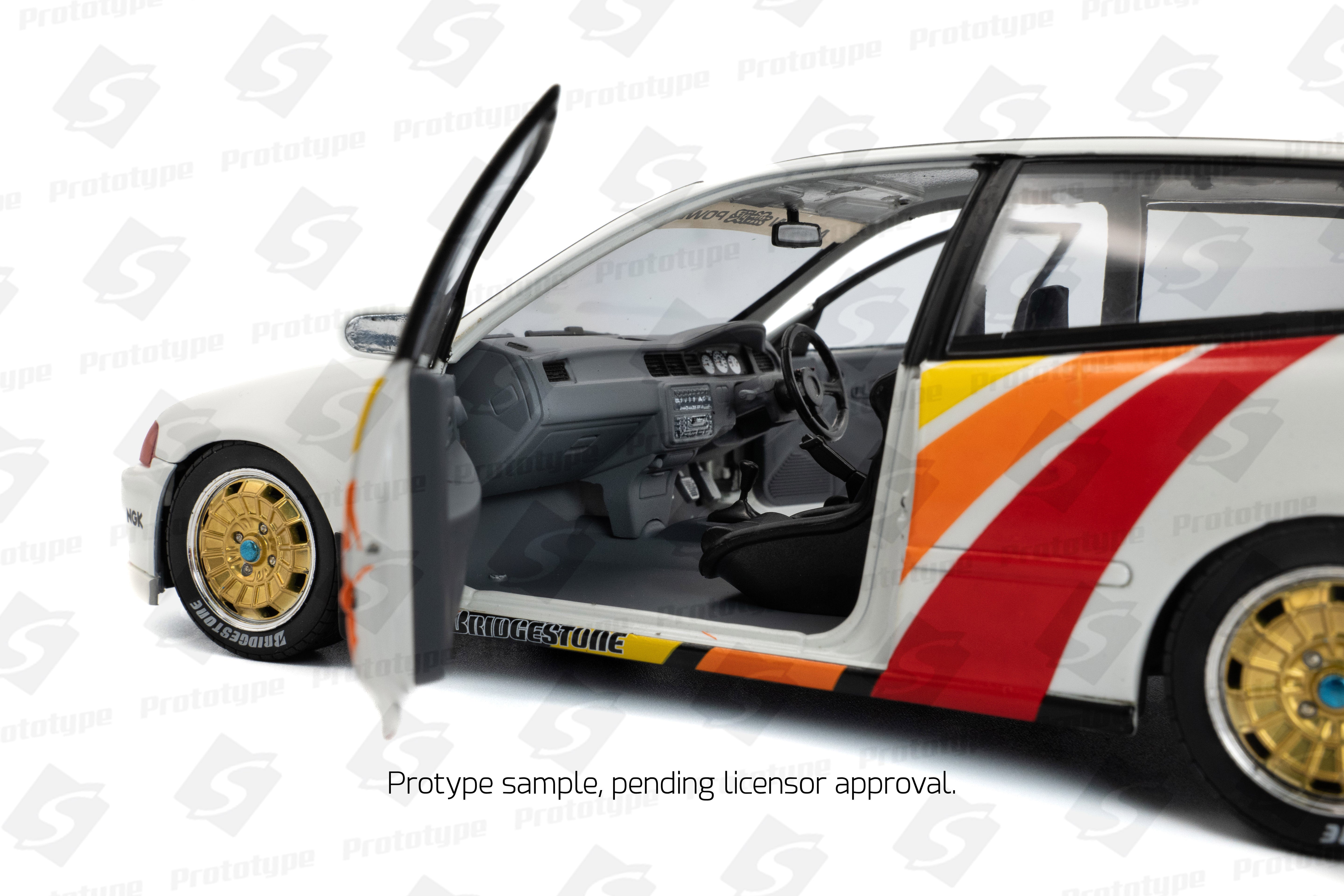 Solido 1:18 Diecast - 1992 Honda Civic (EG6) Solido Works Mugen Racing, White - S1810404