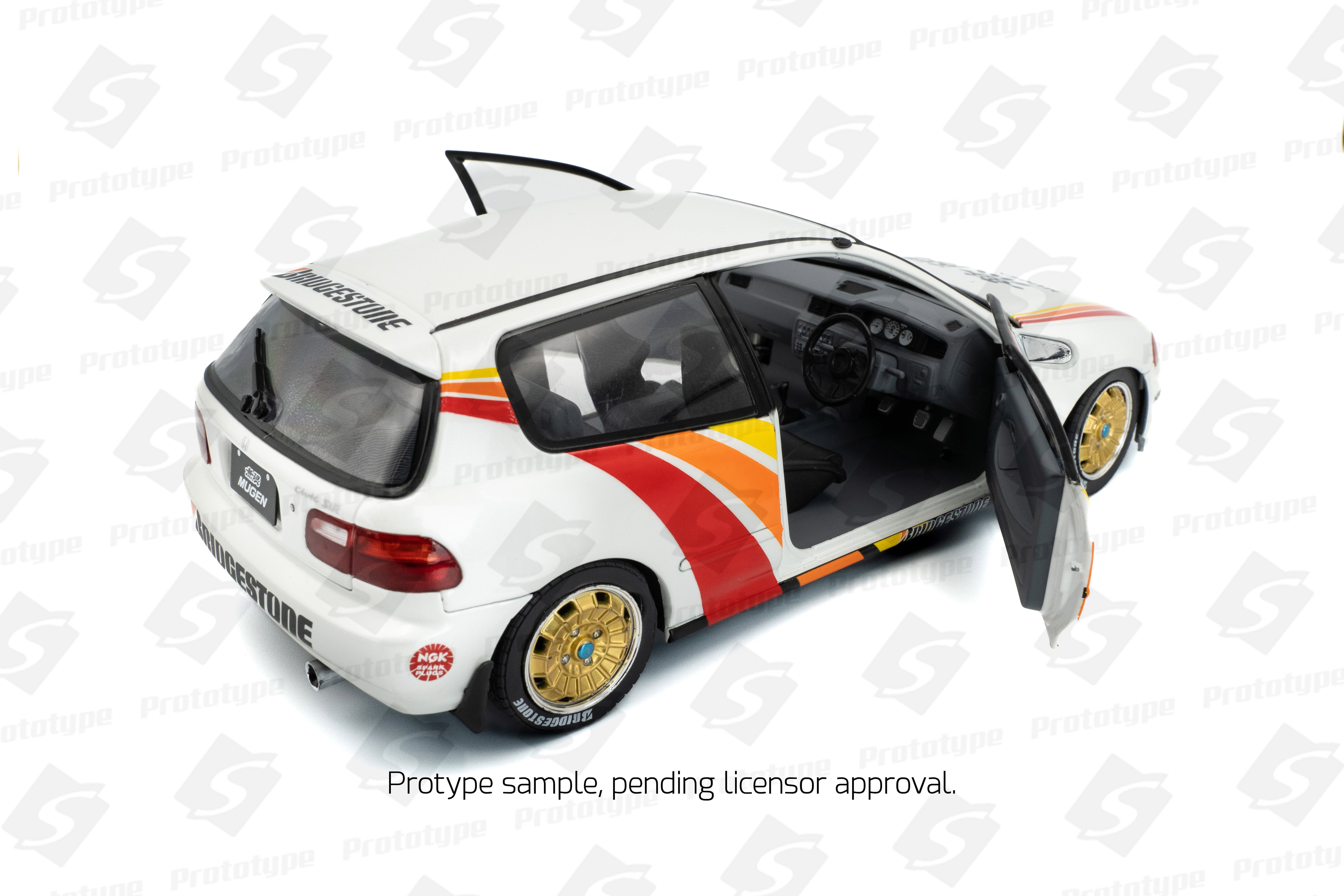 Solido 1:18 Diecast - 1992 Honda Civic (EG6) Solido Works Mugen Racing, White - S1810404