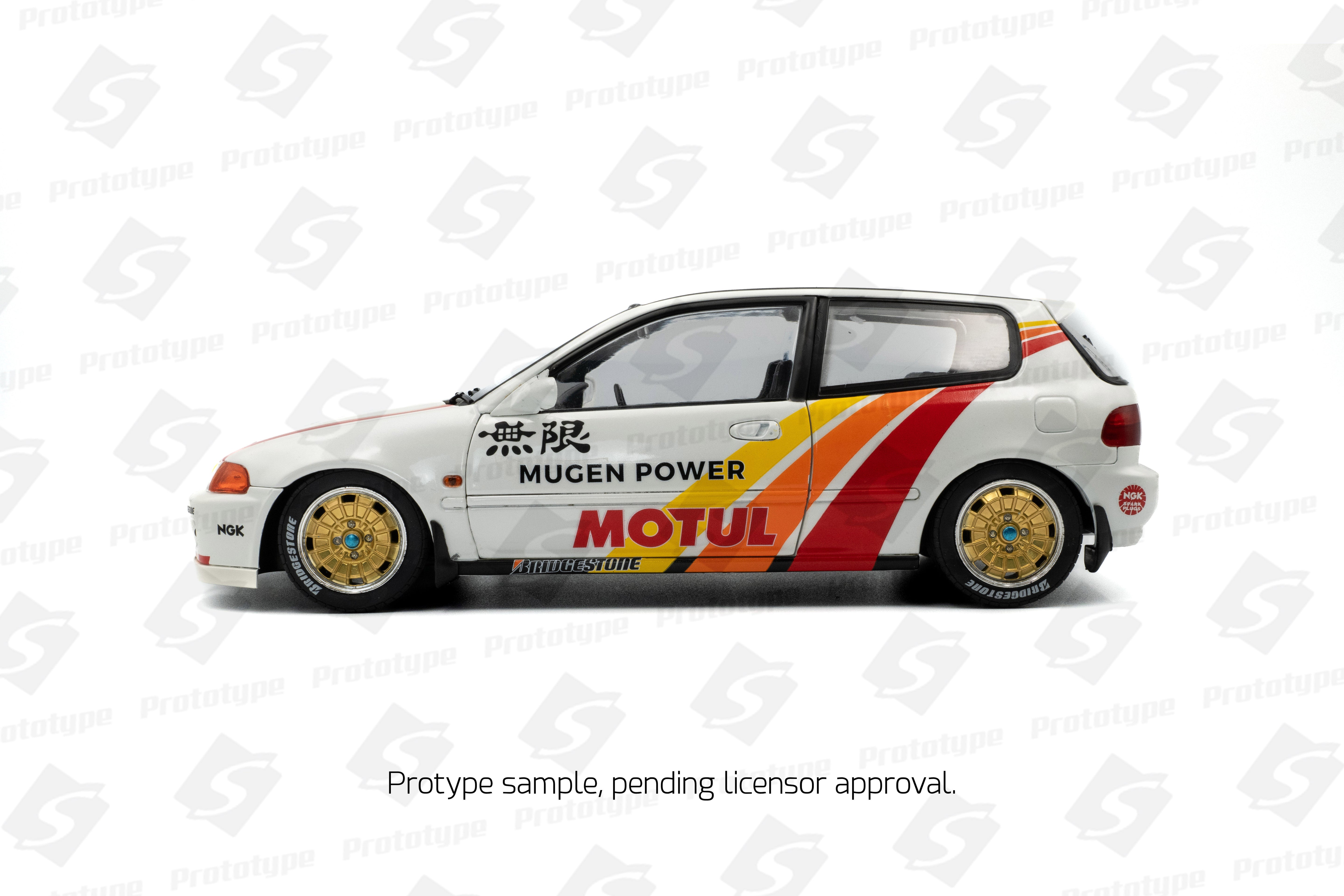Solido 1:18 Diecast - 1992 Honda Civic (EG6) Solido Works Mugen Racing, White - S1810404