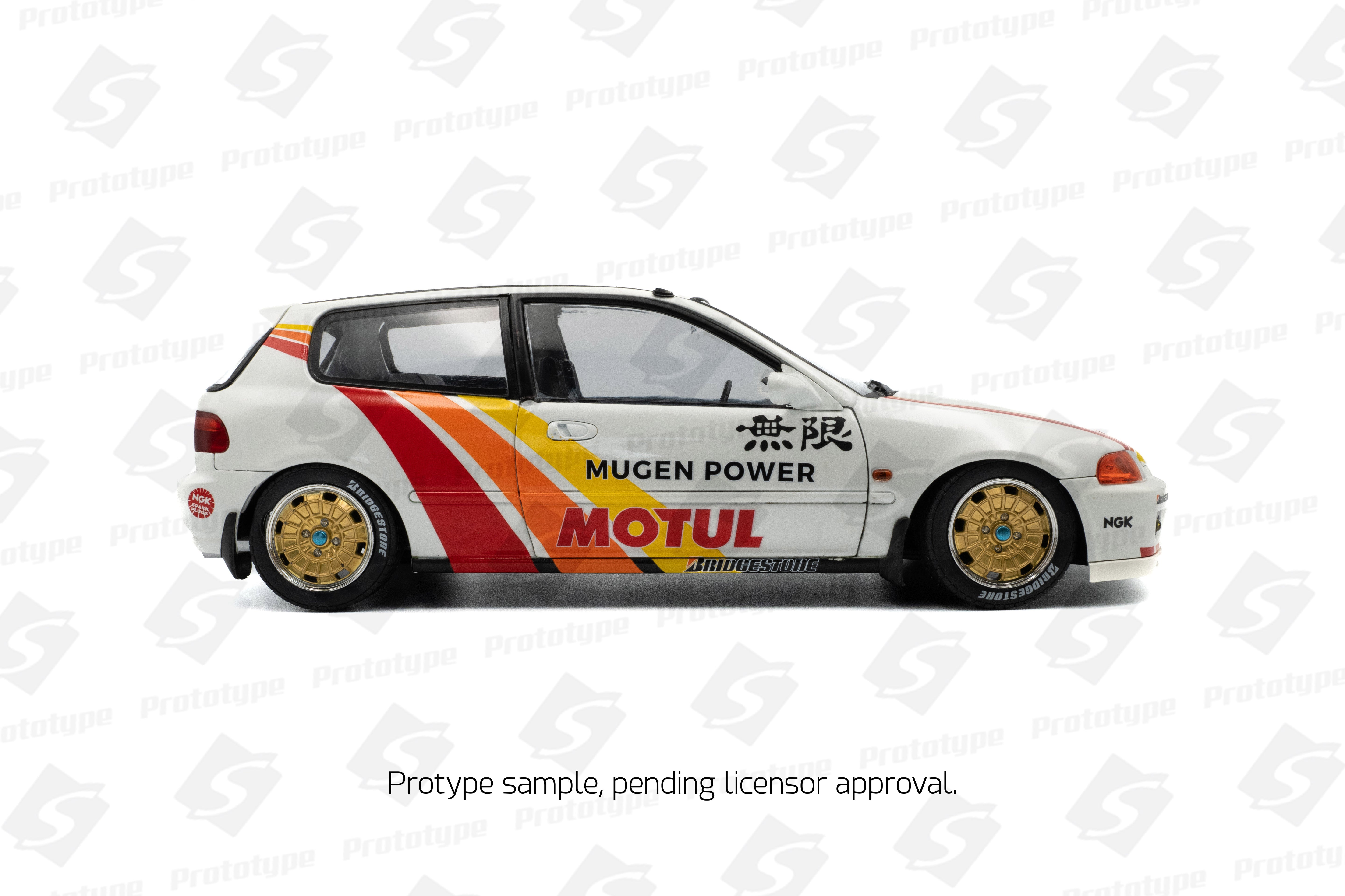 Solido 1:18 Diecast - 1992 Honda Civic (EG6) Solido Works Mugen Racing, White - S1810404